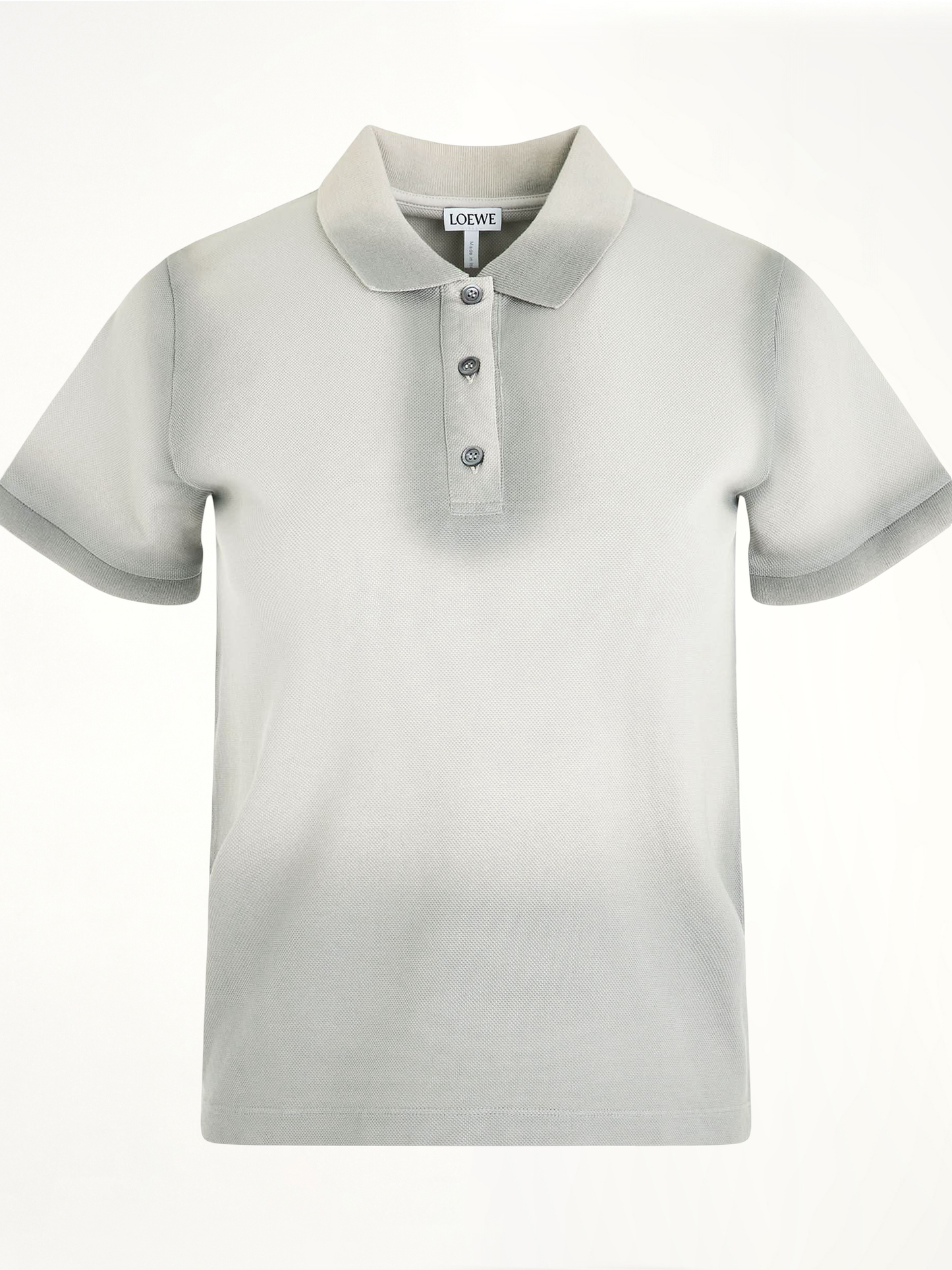 Cotton Polo Top in Cold Grey
