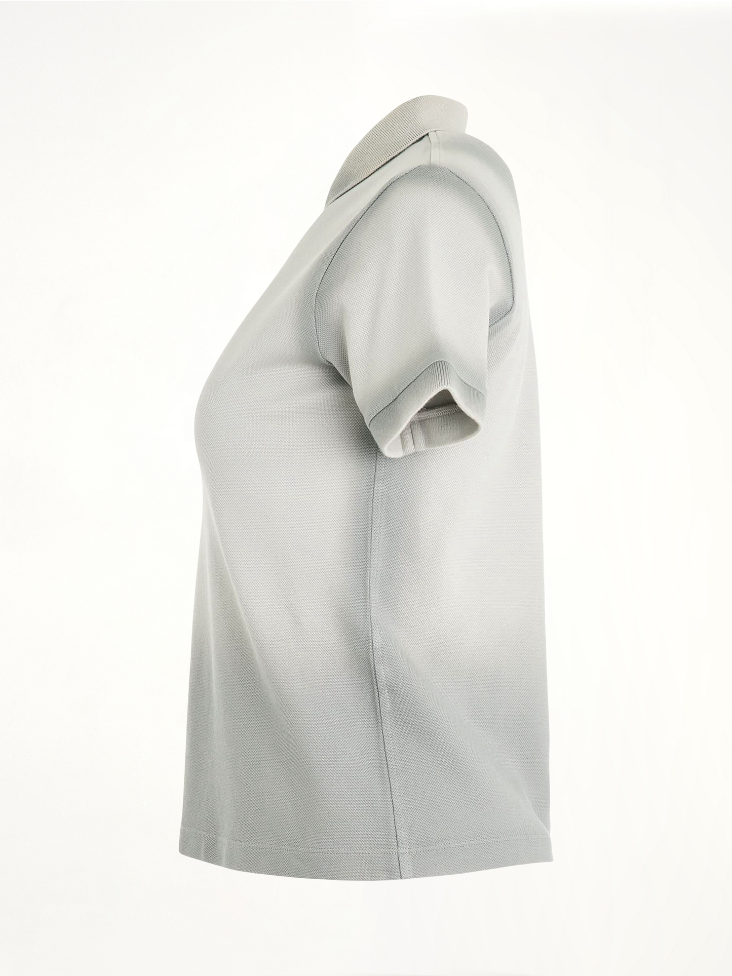 Cotton Polo Top in Cold Grey