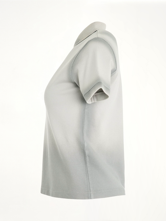 Cotton Polo Top in Cold Grey