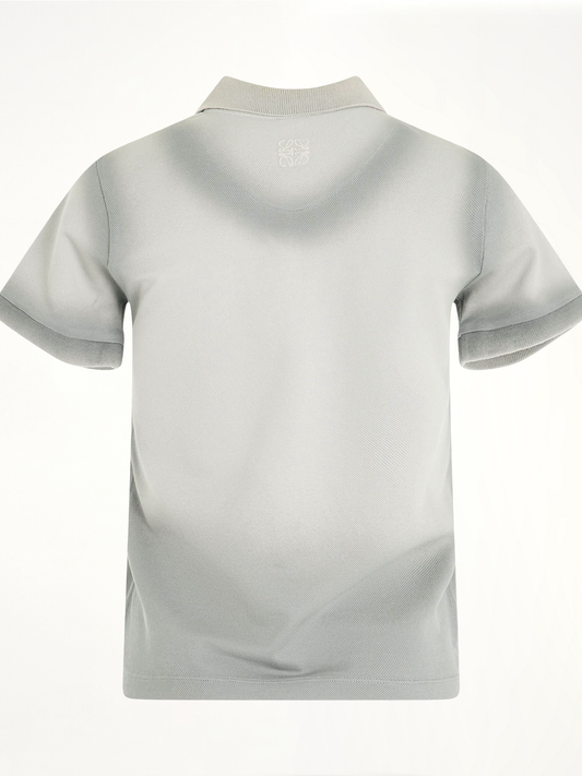 Cotton Polo Top in Cold Grey