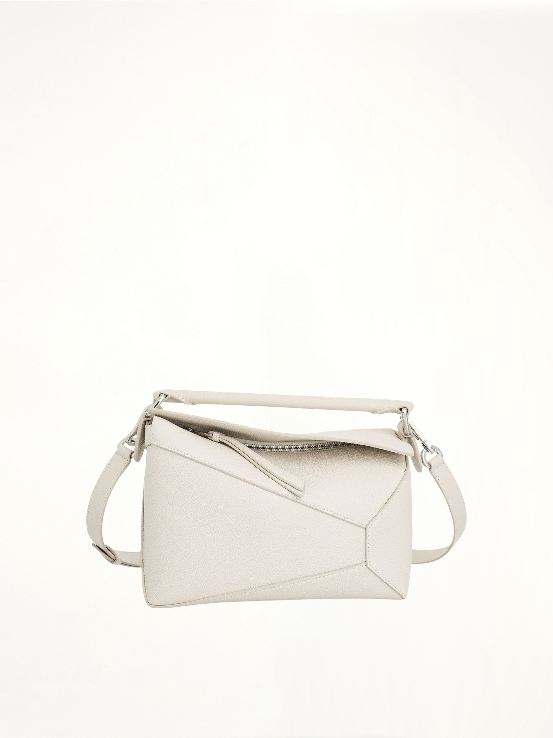 Small Puzzle Edge Bag in Soft White