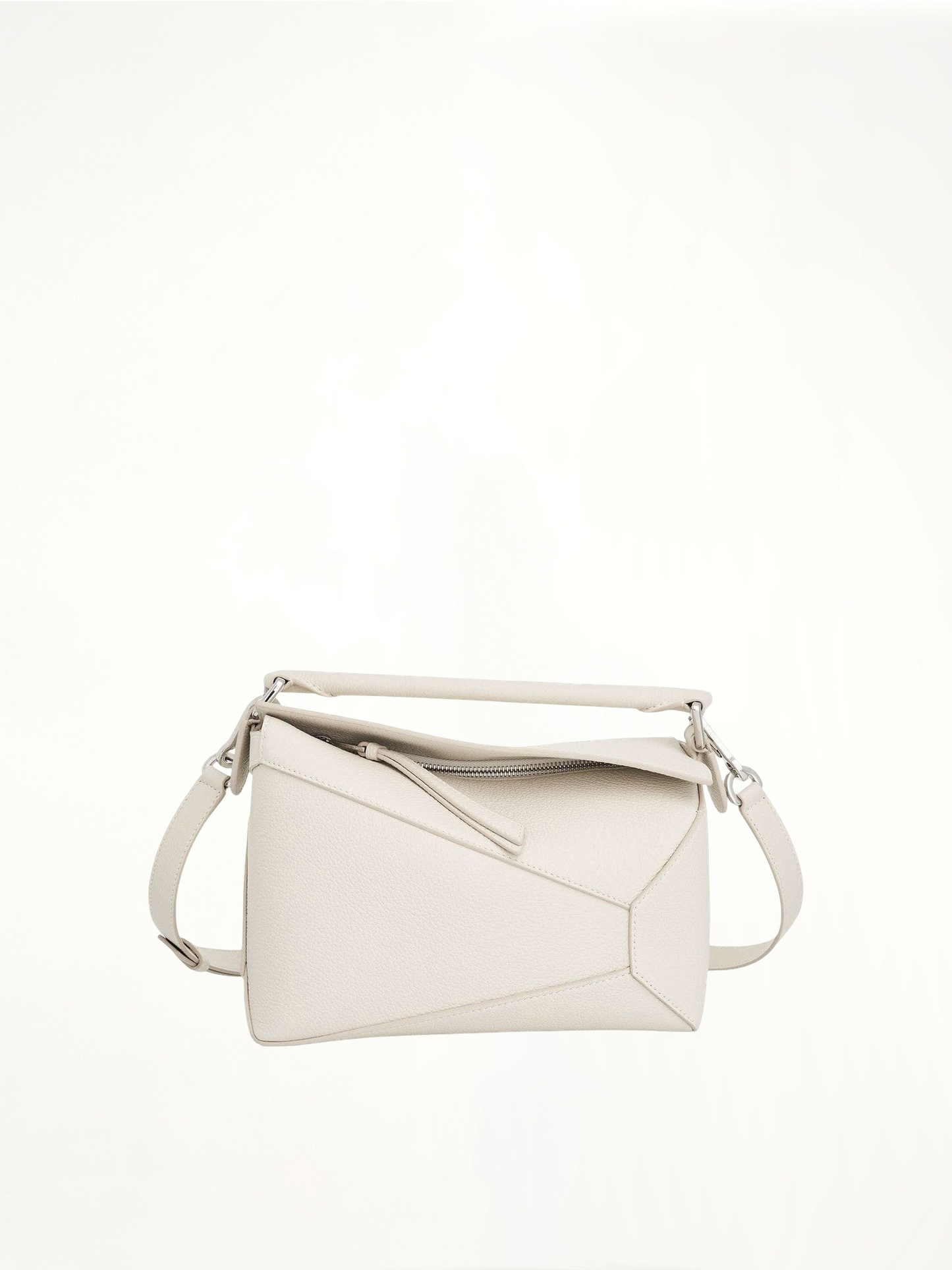 Small Puzzle Edge Bag in Soft White