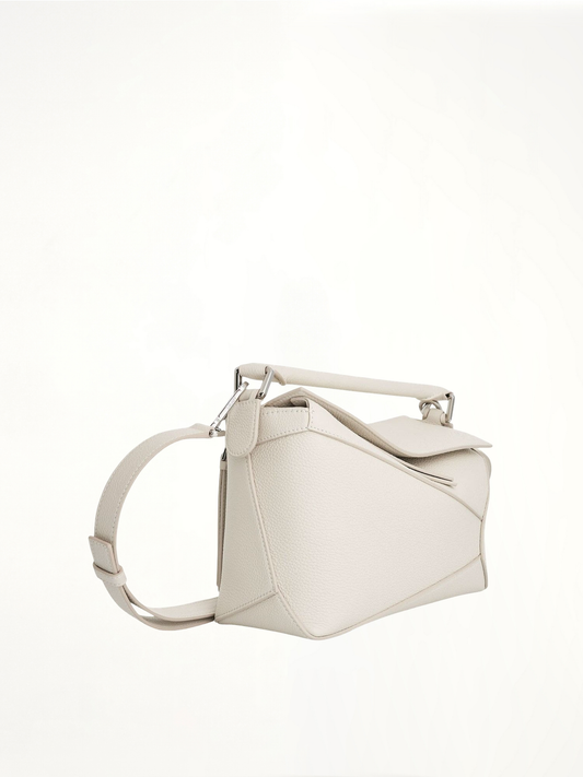 Small Puzzle Edge Bag in Soft White