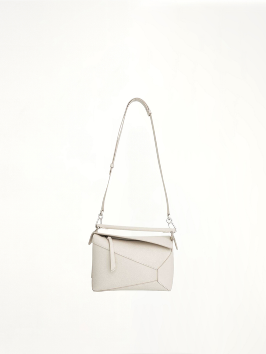 Small Puzzle Edge Bag in Soft White