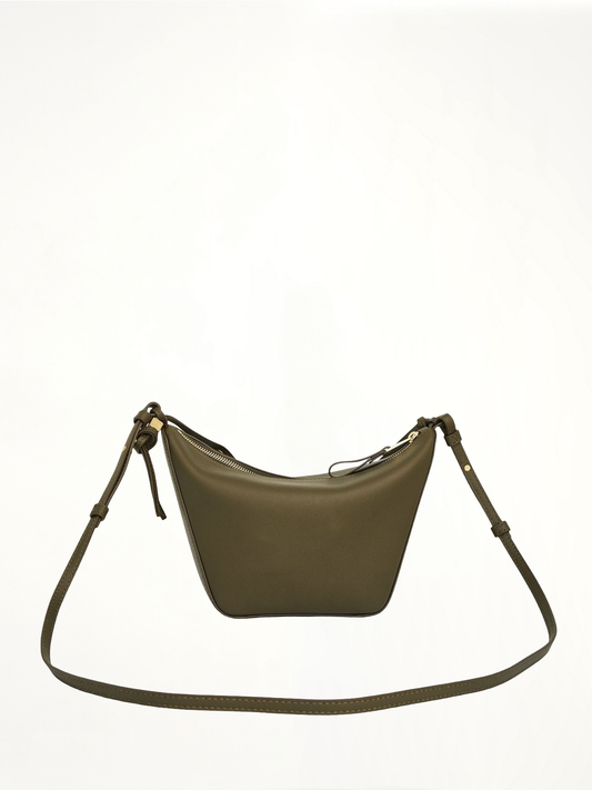 Mini Hammock Hobo Bag in Dark Khaki Green