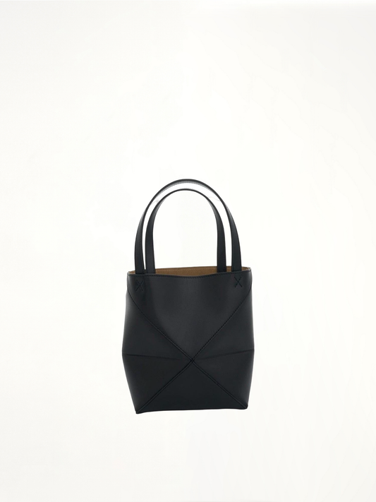 Mini Fold Puzzle Tote Bag in Black