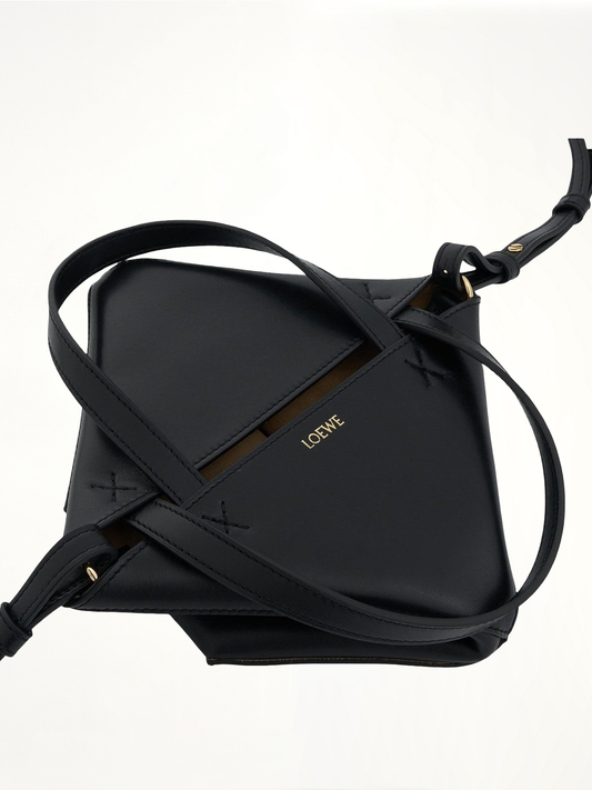 Mini Fold Puzzle Tote Bag in Black