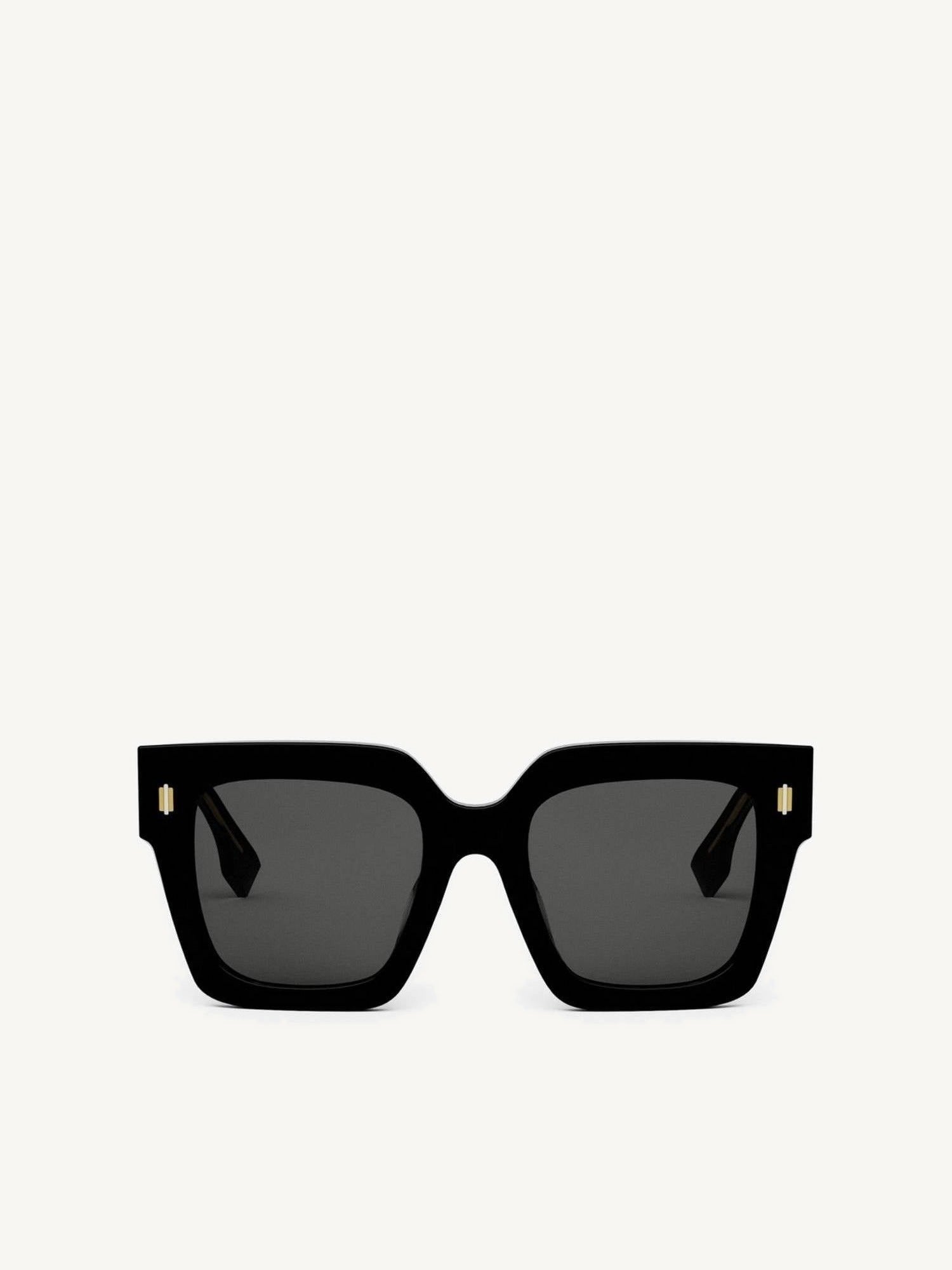 Fendi FE40101F 5201A D-Frame Acetate Sunglasses in Beige Gold