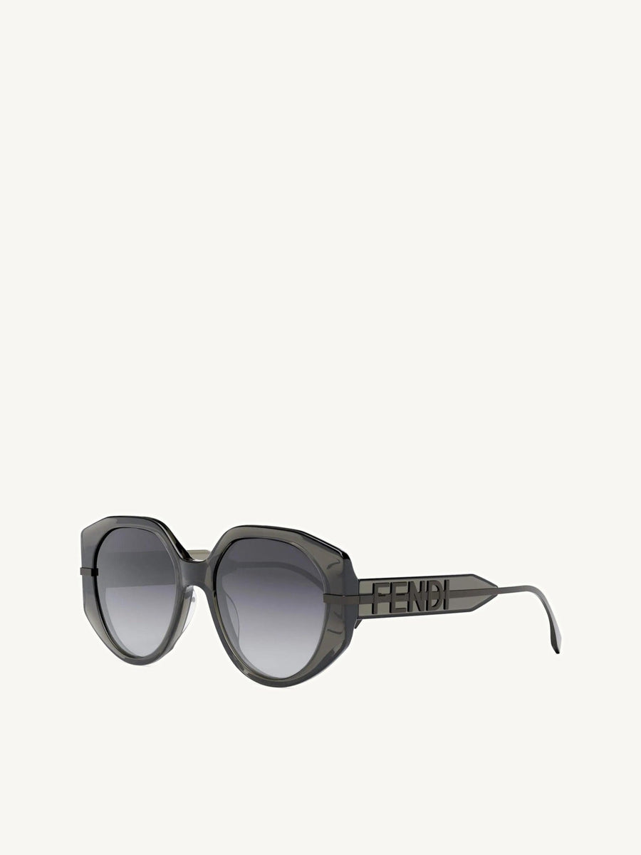 Fendi FE40083U 5420B Round Sunglasses in Grey