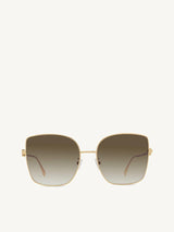 Fendi FE40013U 5930F Rectangle Sunglasses in Gold