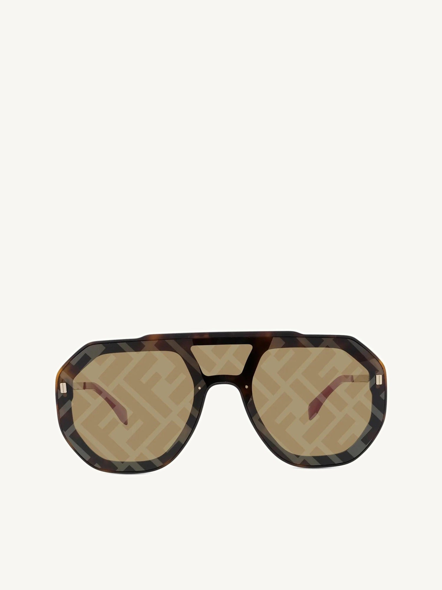 Fendi FE40006U 0052G Aviator Sunglasses in Havana/Grey