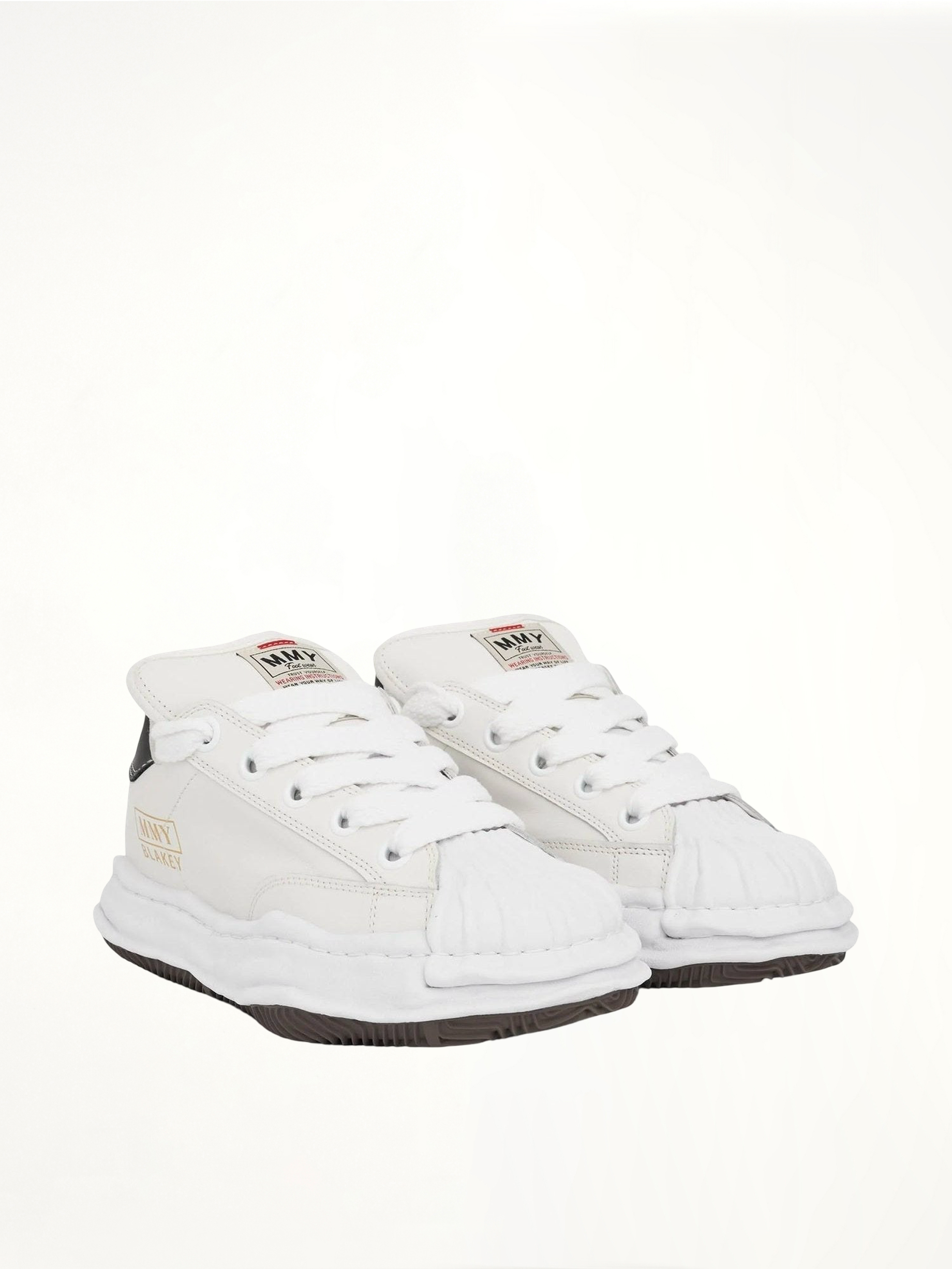Blakey OG Puffer Sneaker in White Front View | MAISON MIHARA YASUHIRO