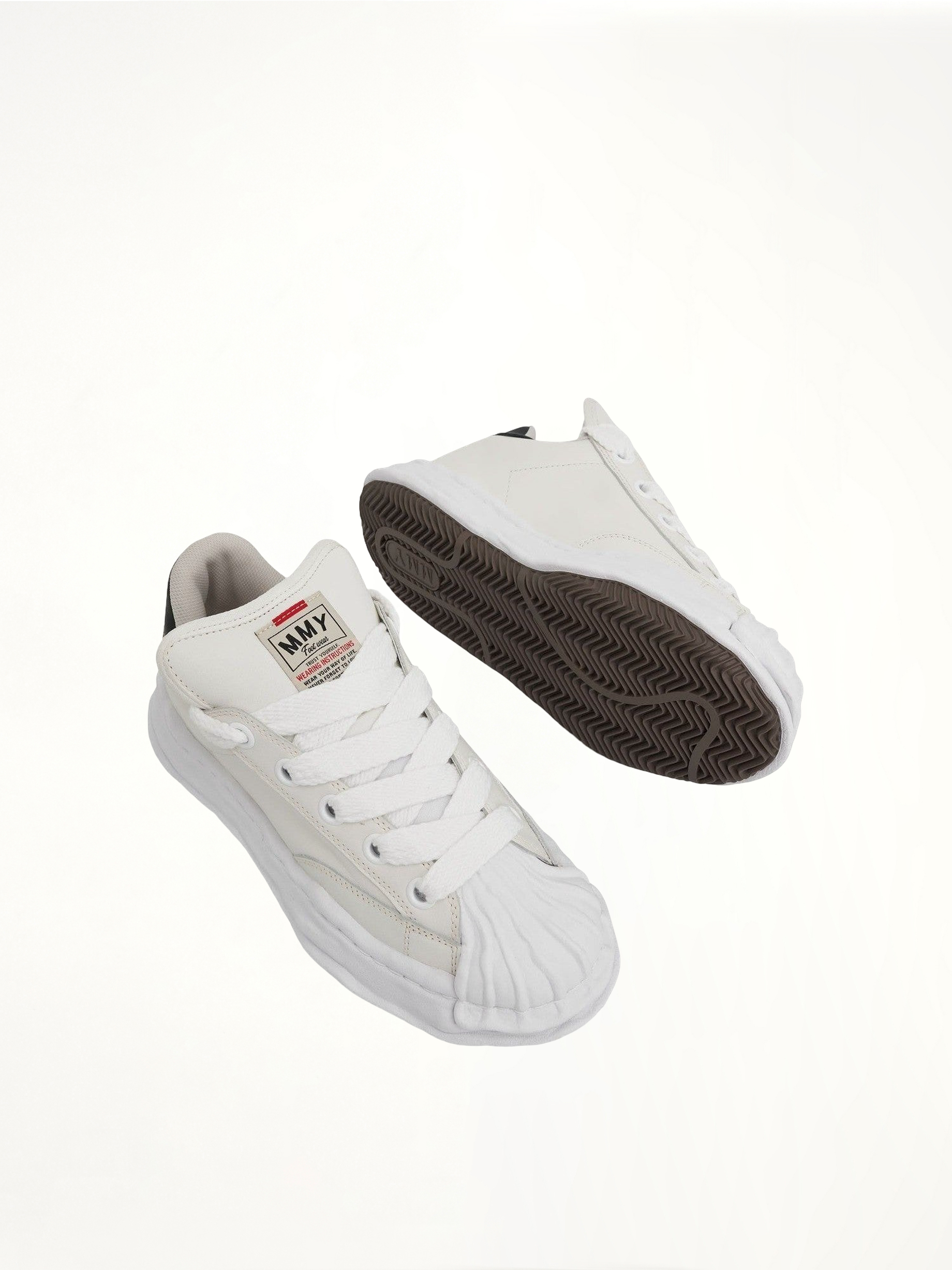 Blakey OG Puffer Sneaker in White Top View | MAISON MIHARA YASUHIRO