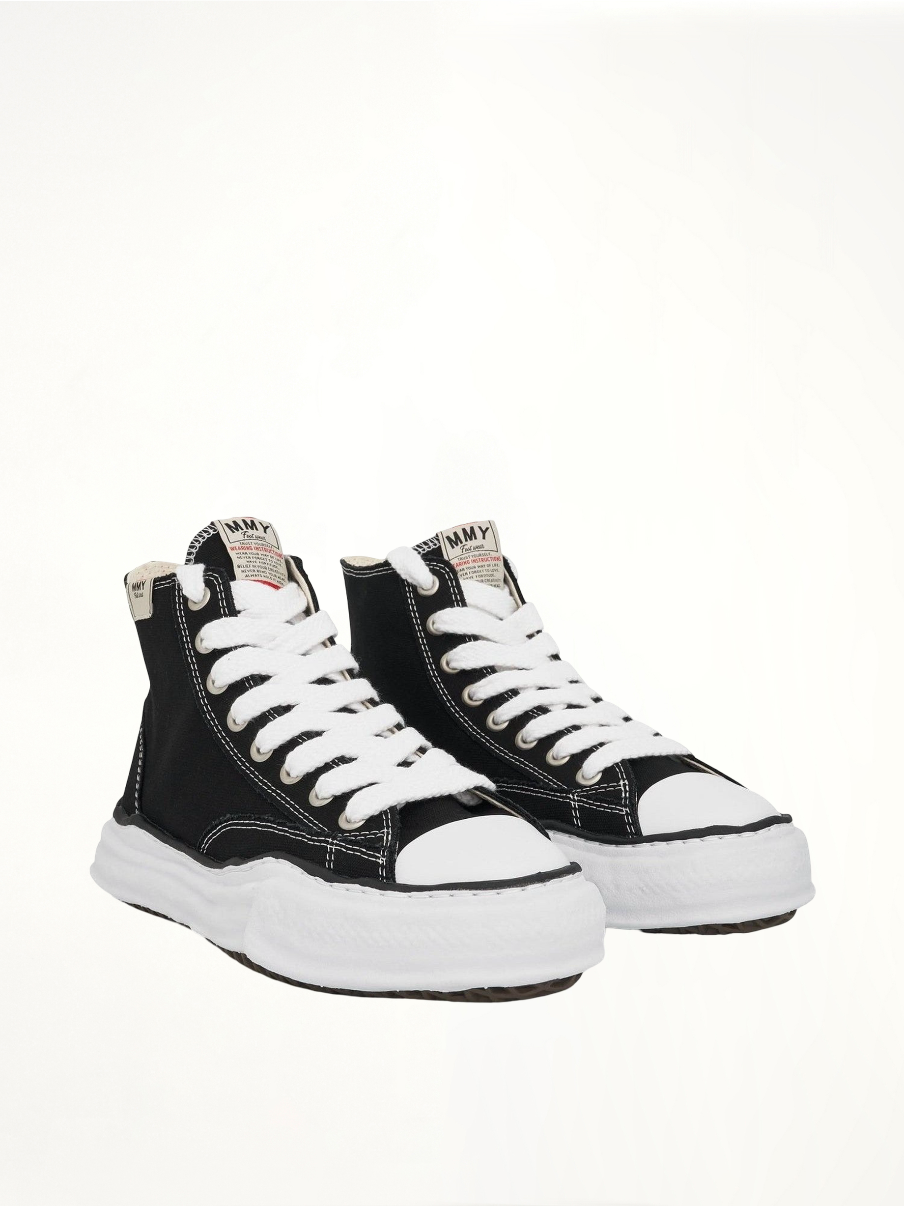 Peterson OG High Sneaker in Black/White Front View | MAISON MIHARA YASUHIRO