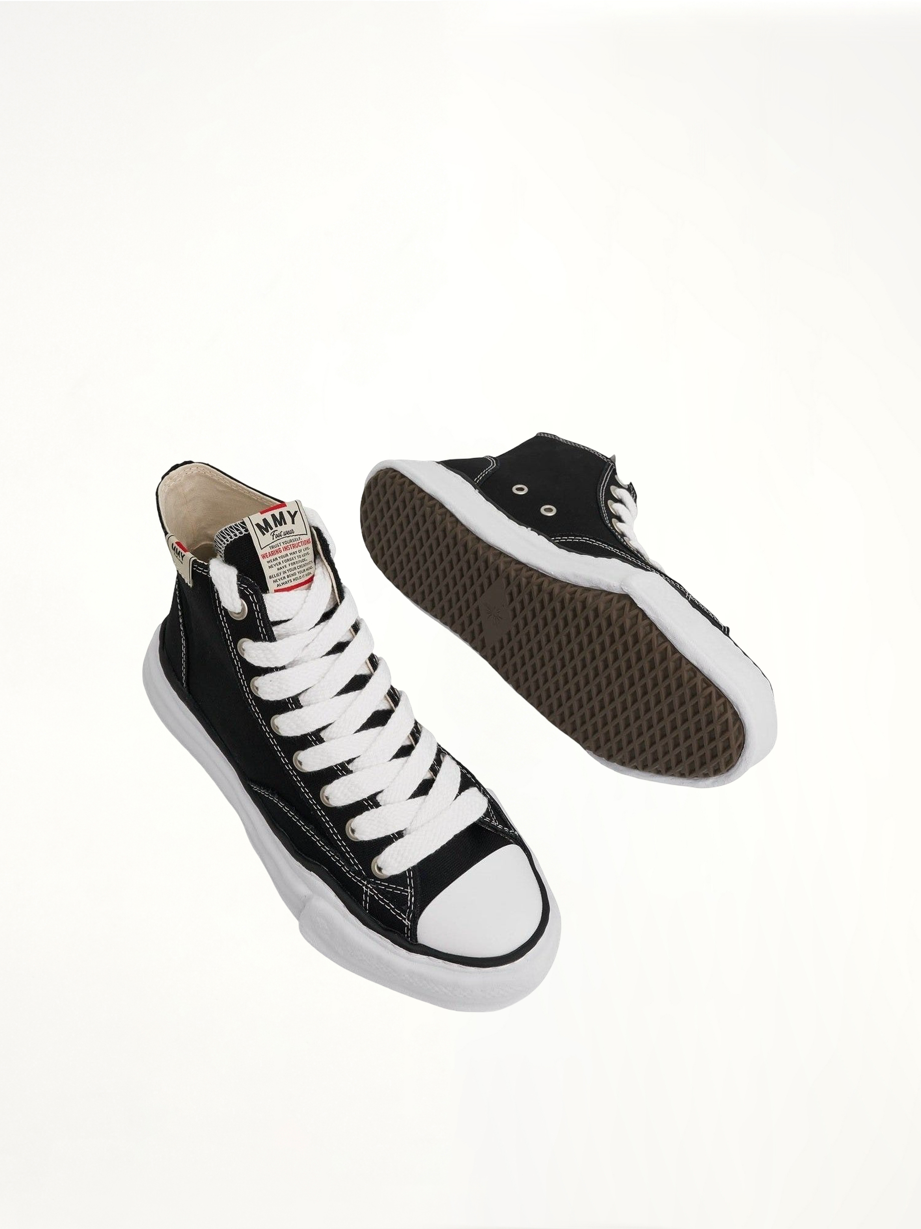 Peterson OG High Sneaker in Black/White Top View | MAISON MIHARA YASUHIRO