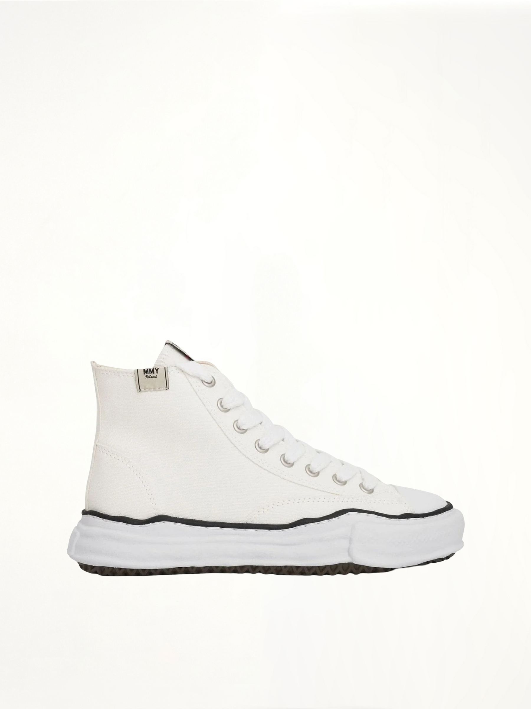 Peterson OG High Sneaker in White Side View | MAISON MIHARA YASUHIRO