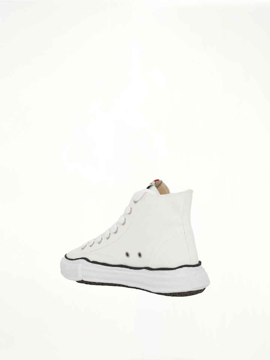 Peterson OG High Sneaker in White Back View | MAISON MIHARA YASUHIRO