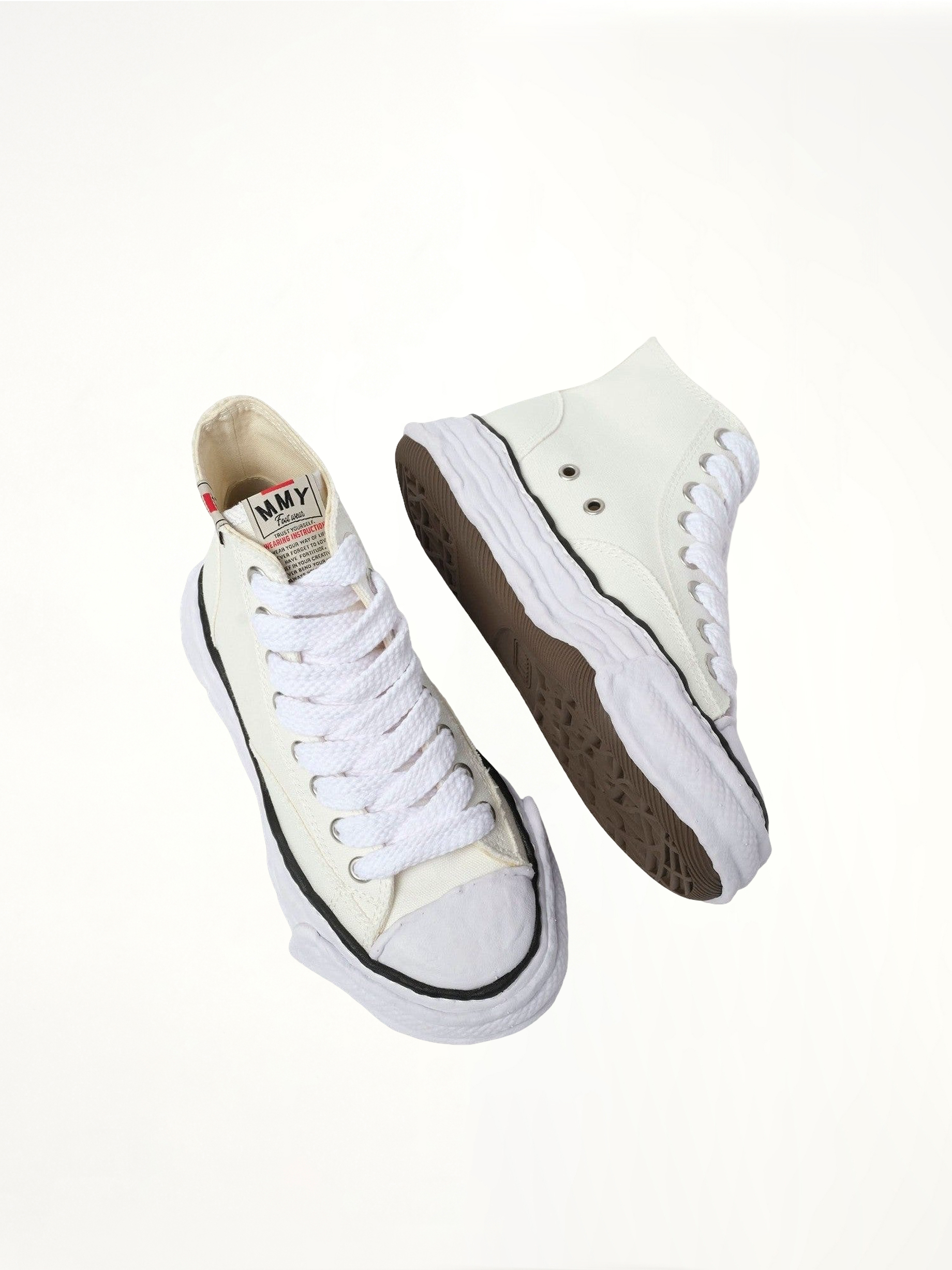 Peterson 23 OG High Sneaker in White Top View | MAISON MIHARA YASUHIRO