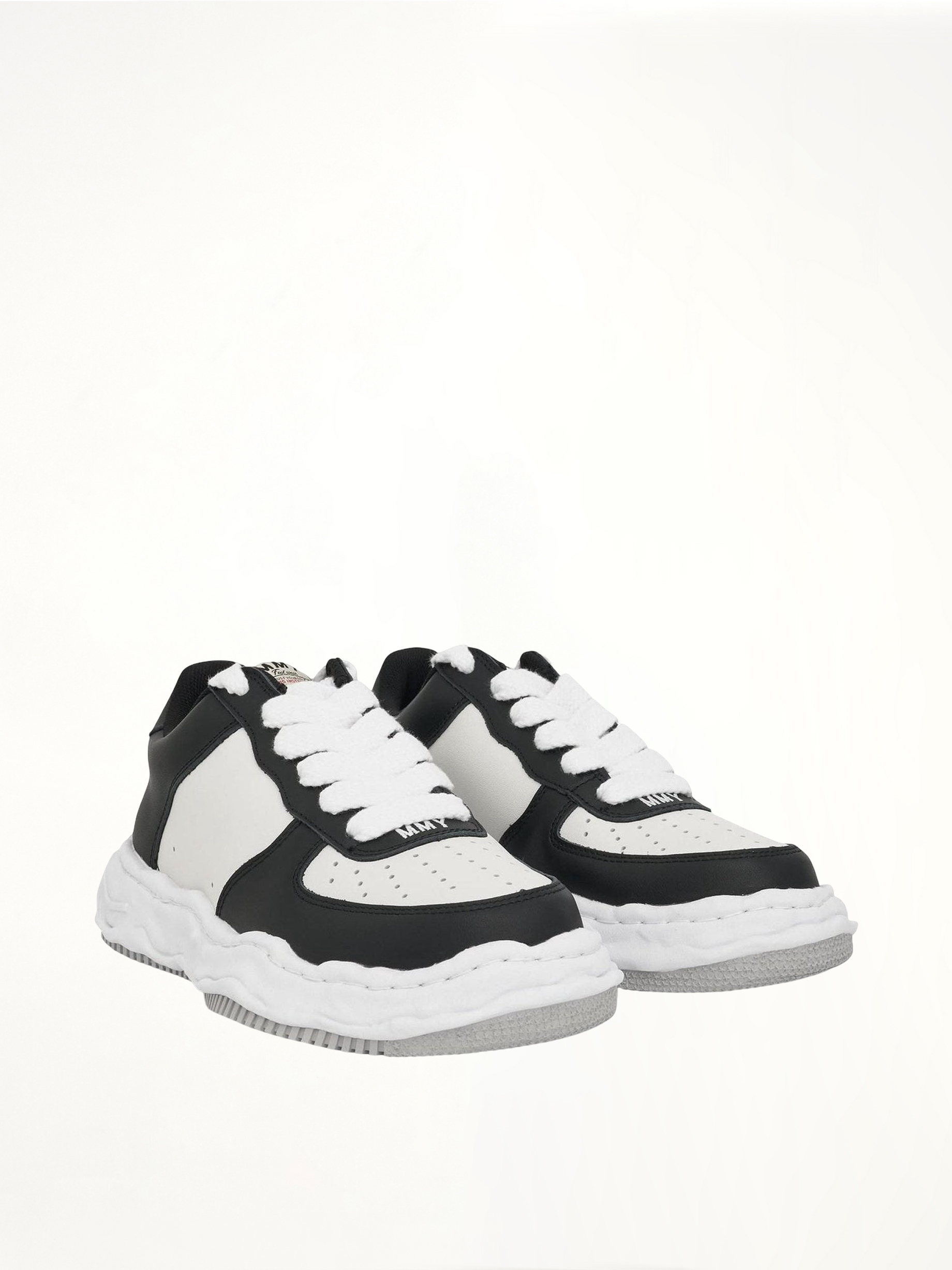 Wayne OG Sole Sneaker in Black/White Front View | MAISON MIHARA YASUHIRO