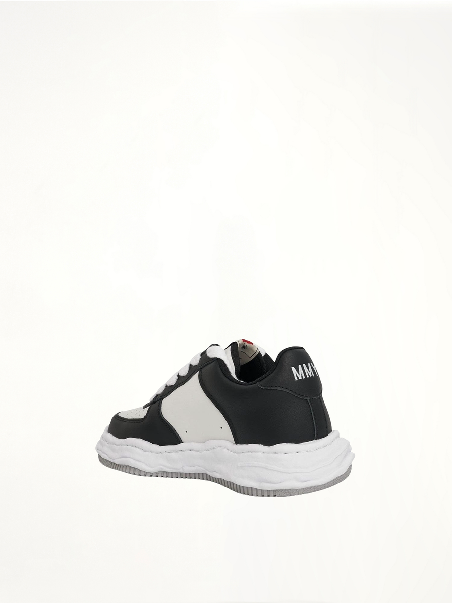 Wayne OG Sole Sneaker in Black/White Back View | MAISON MIHARA YASUHIRO