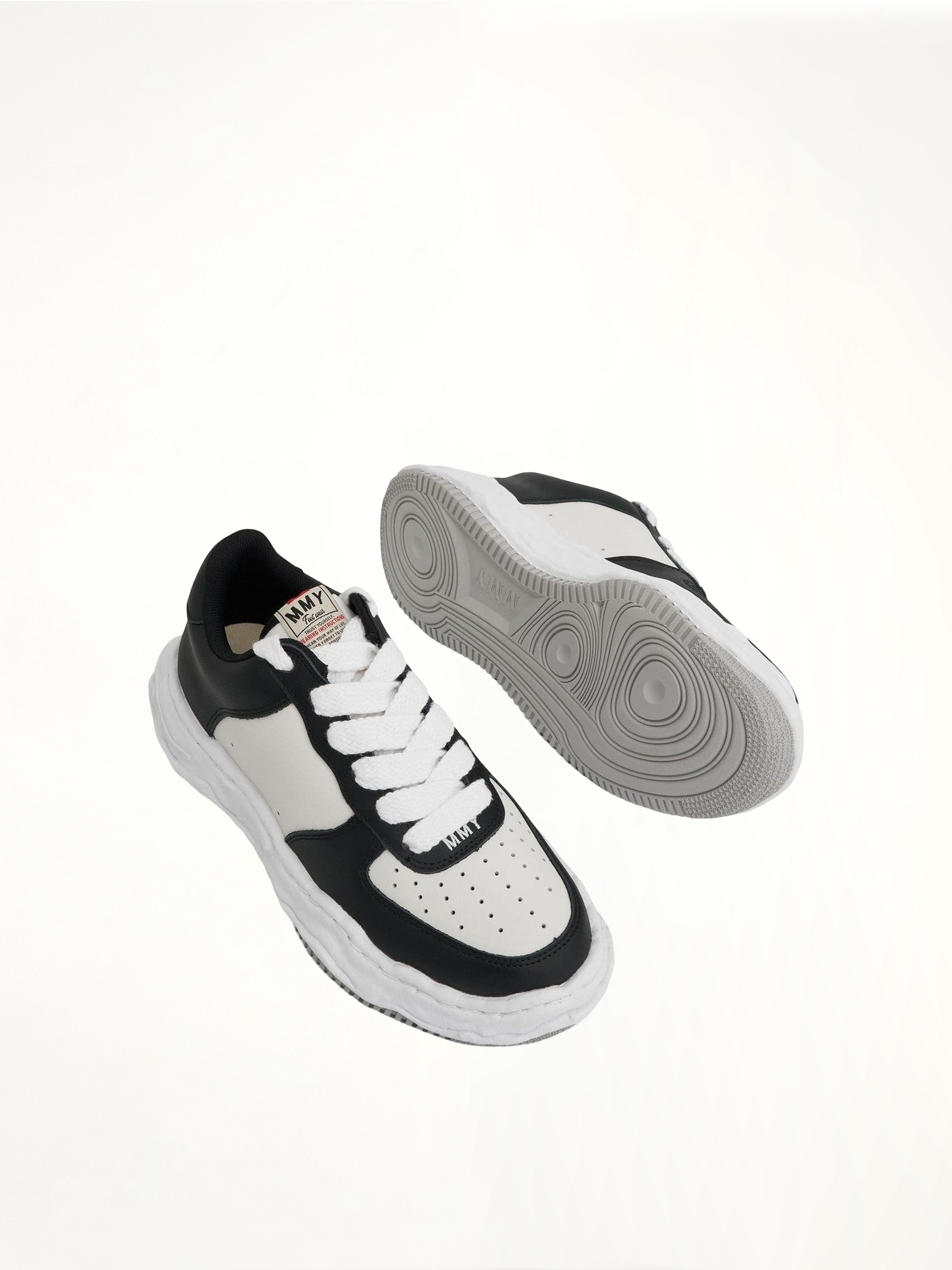 Wayne OG Sole Sneaker in Black/White Top View | MAISON MIHARA YASUHIRO