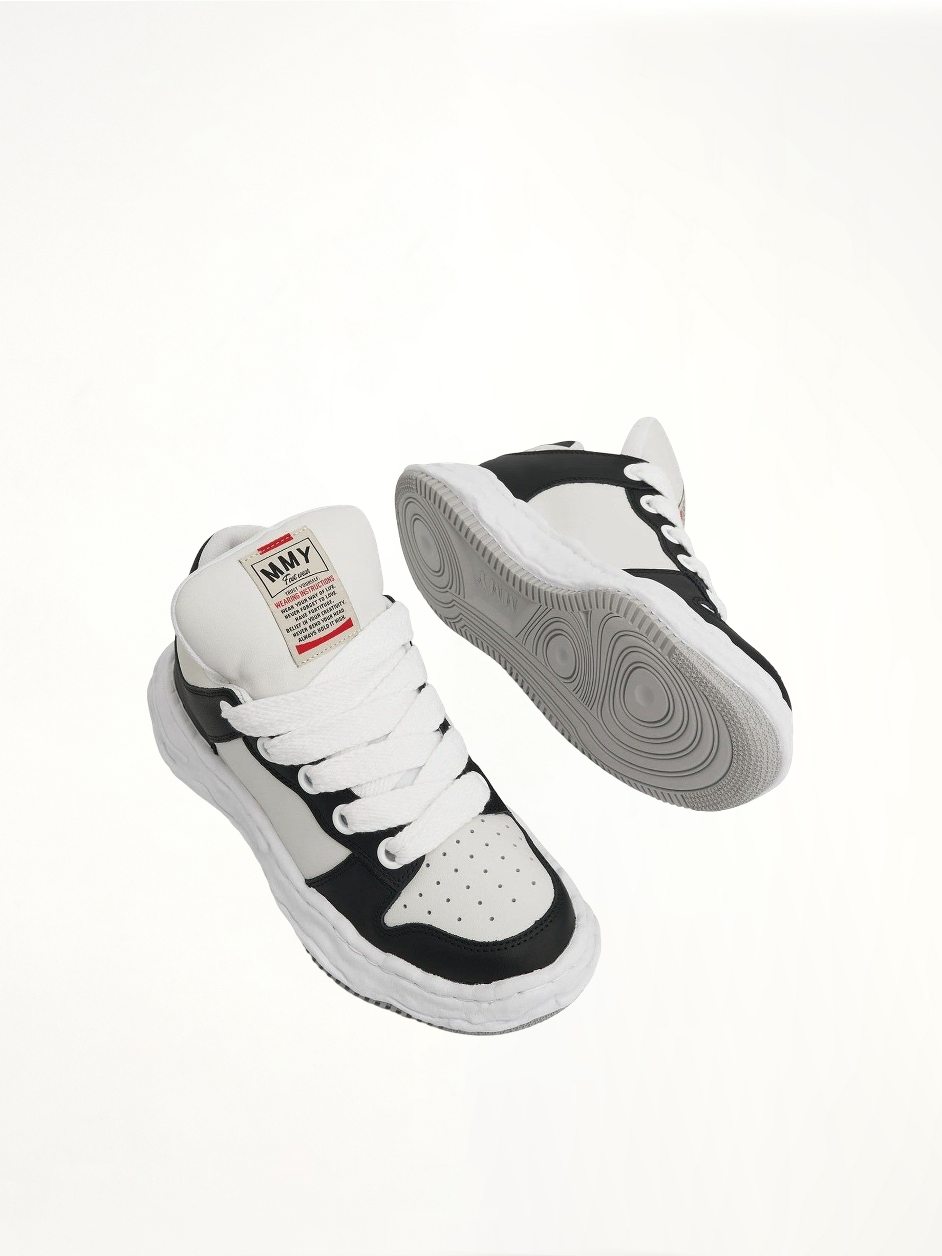 Wayne OG Puffer Sneaker in Black/White Top View | MAISON MIHARA YASUHIRO