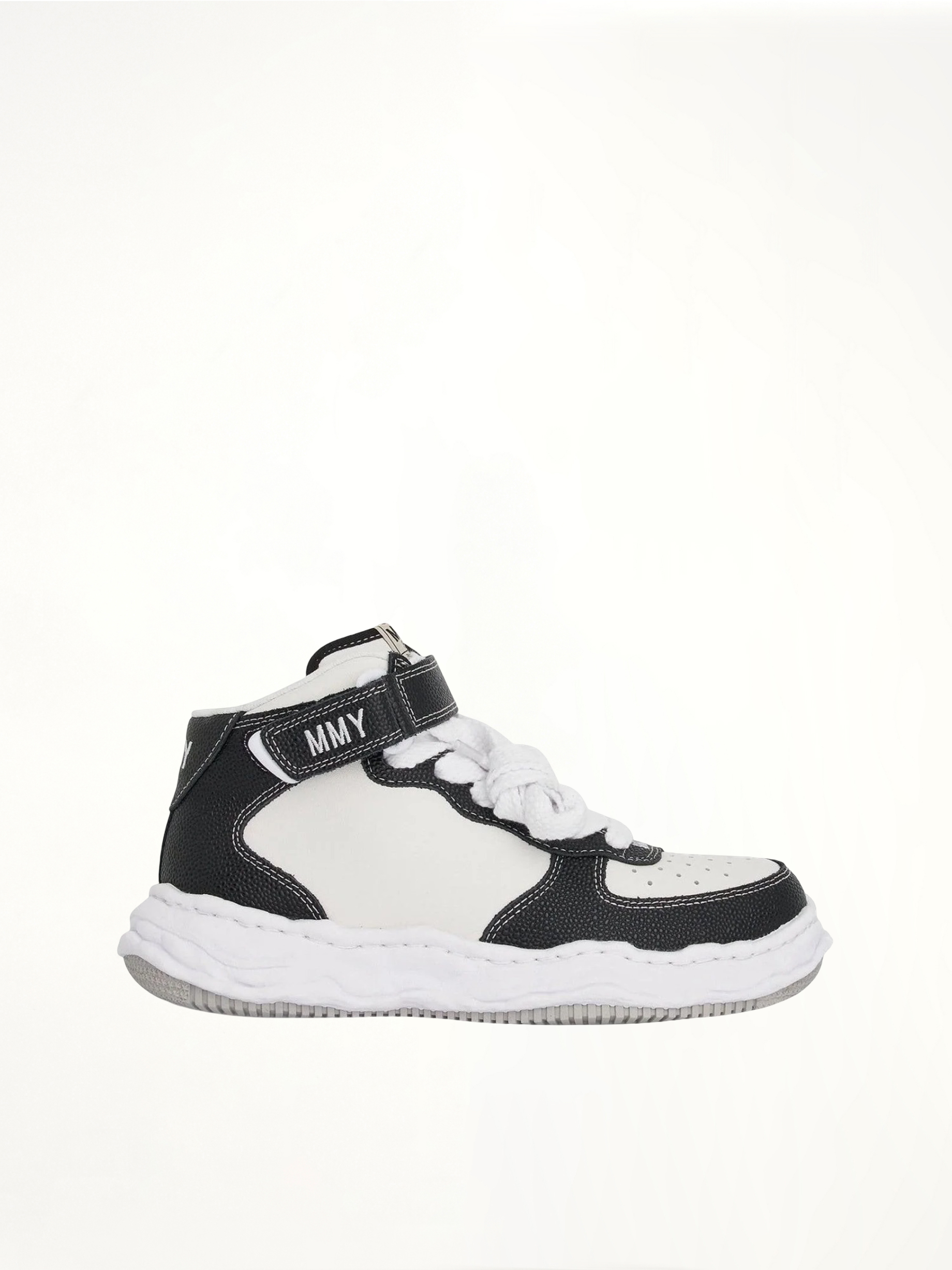 Wayne OG High Sneaker in Black/White Side View | MAISON MIHARA YASUHIRO