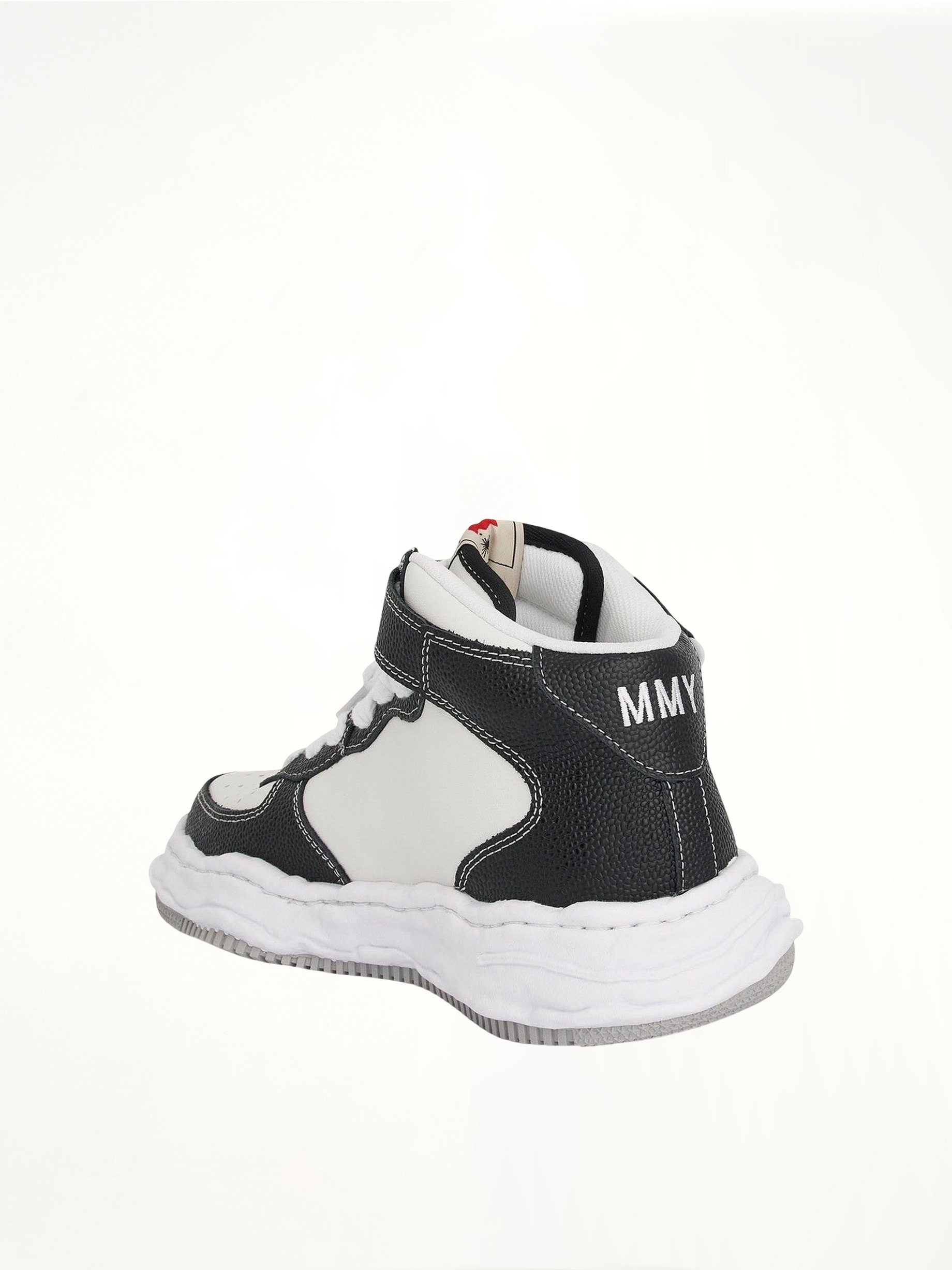 Wayne OG High Sneaker in Black/White Back View | MAISON MIHARA YASUHIRO