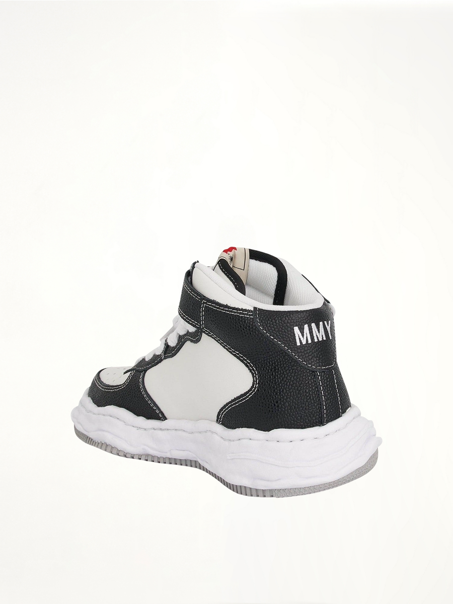 Wayne OG High Sneaker in Black/White Back View | MAISON MIHARA YASUHIRO