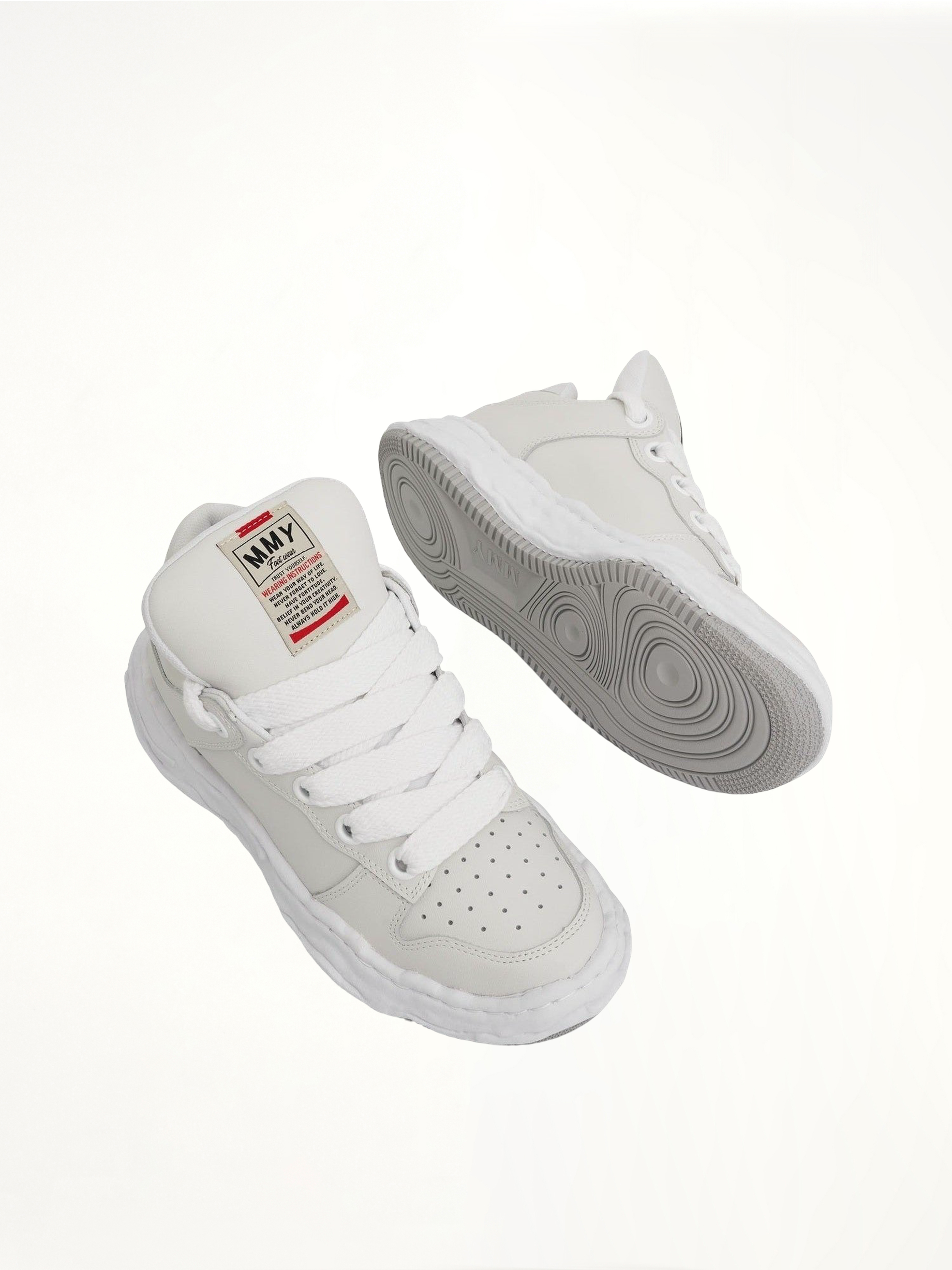 Wayne OG Puffer Sneaker in White Top View | MAISON MIHARA YASUHIRO