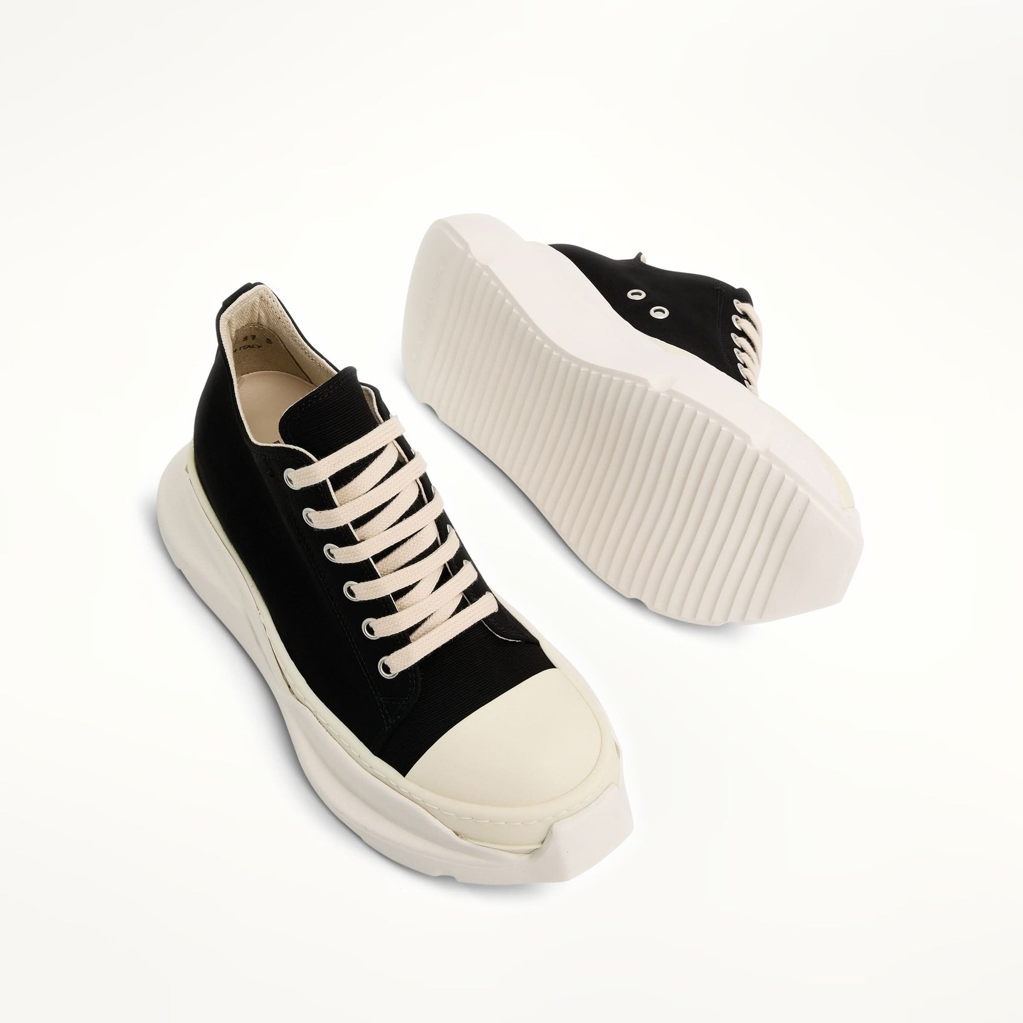 Abstract Sneaker in Black/Milk Top View | RICK OWENS DRKSHDW