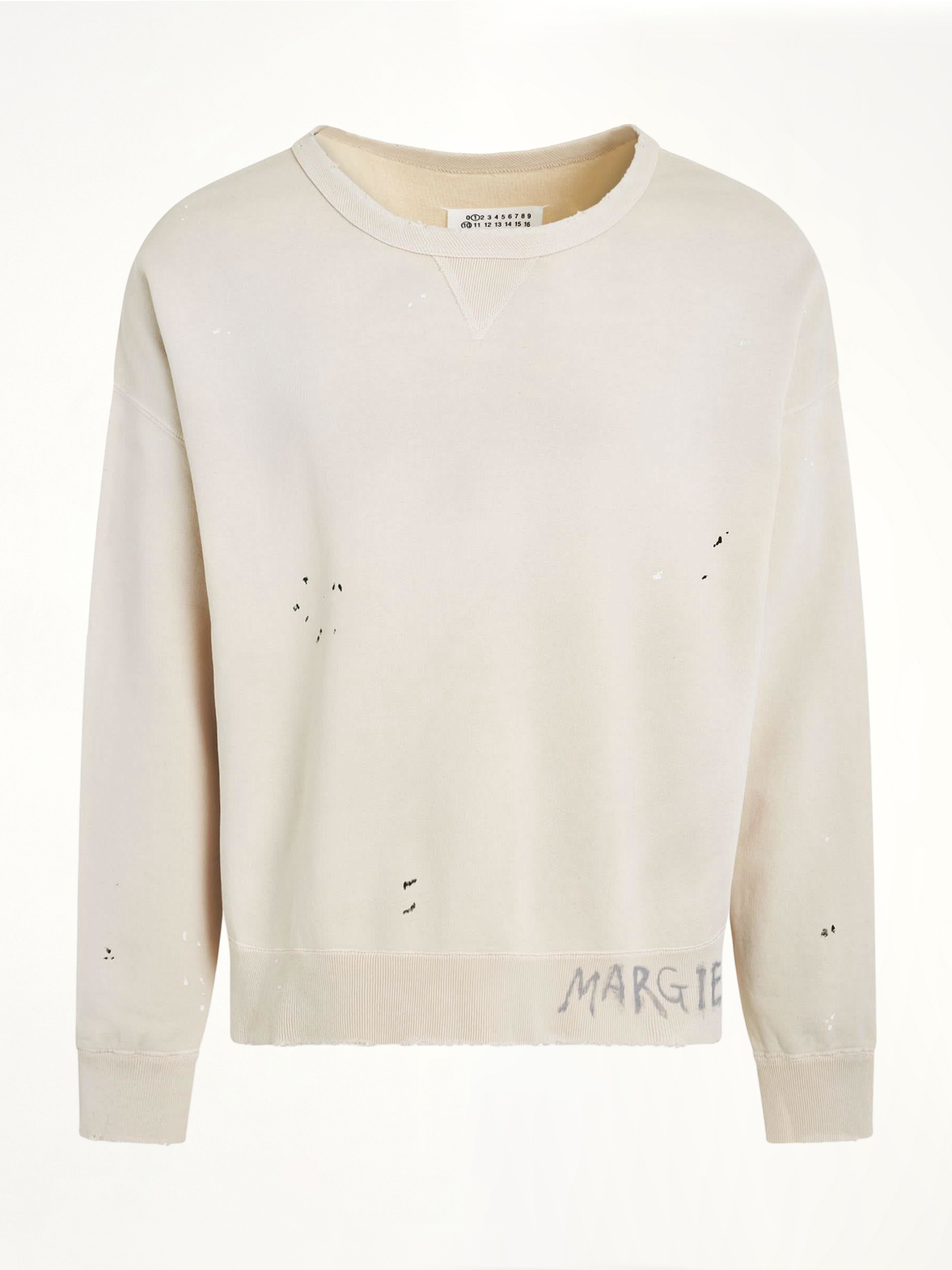 Open Neck Logo Sweatshirt in Dirty Ecru