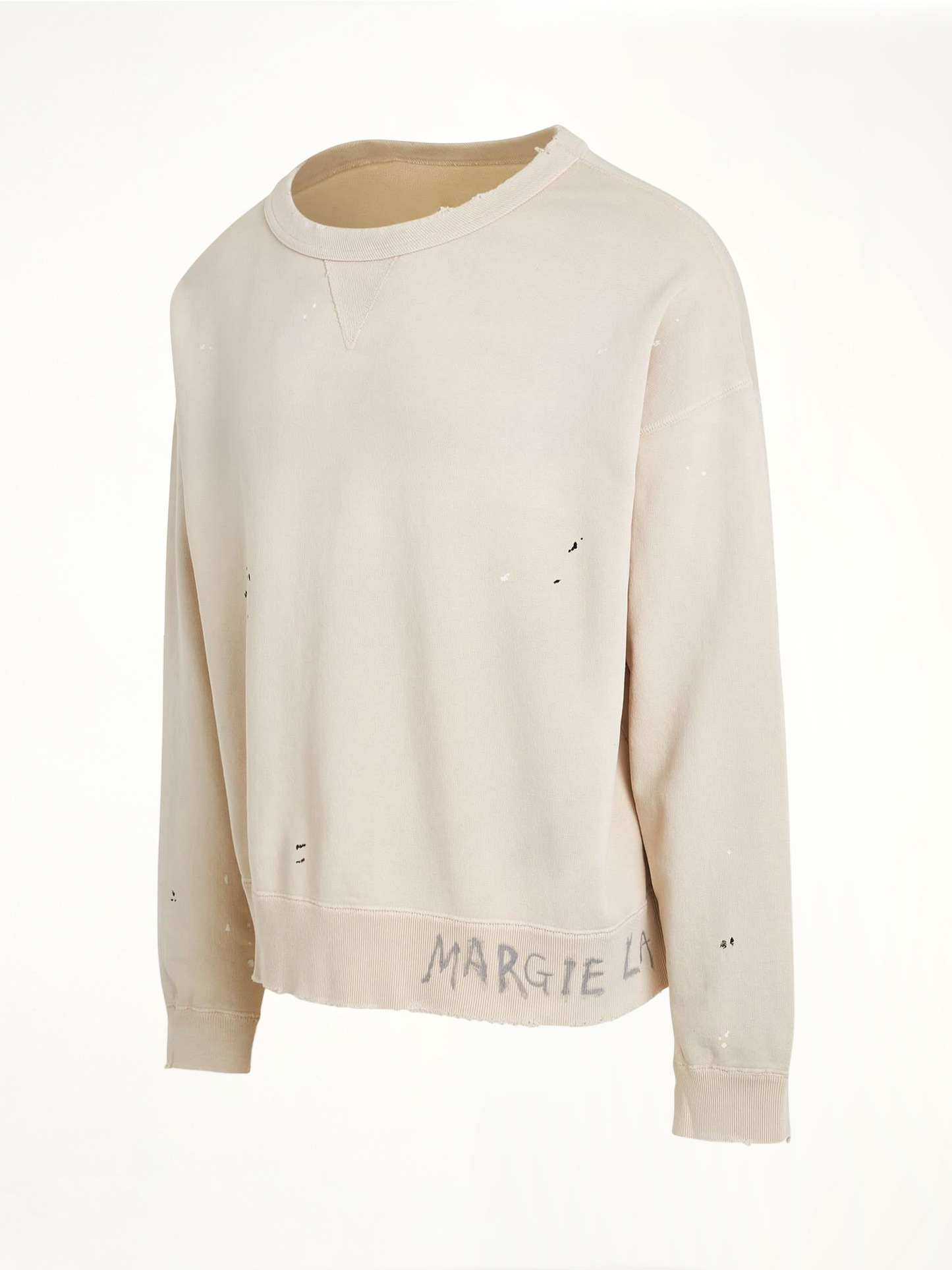 Open Neck Logo Sweatshirt in Dirty Ecru