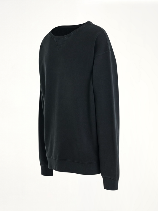 Open Neck Oversized Sweatshirt in Anthracite