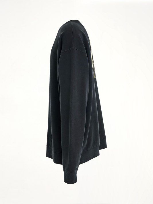 Open Neck Oversized Sweatshirt in Anthracite
