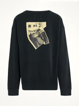 Open Neck Oversized Sweatshirt in Anthracite