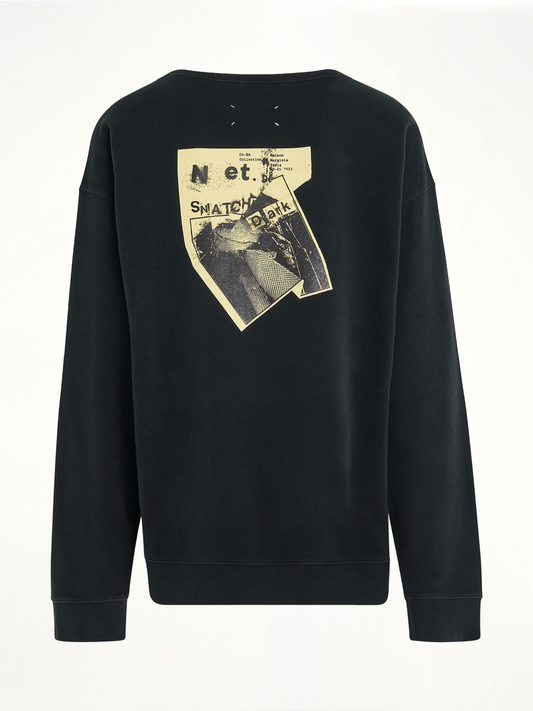 Open Neck Oversized Sweatshirt in Anthracite