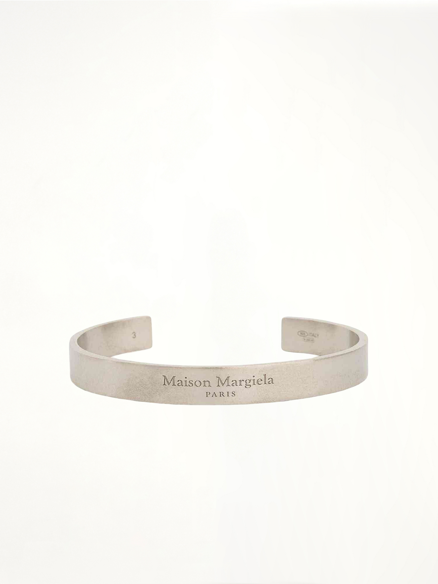 Large Margiela Logo Cuff Bracelet in Silver