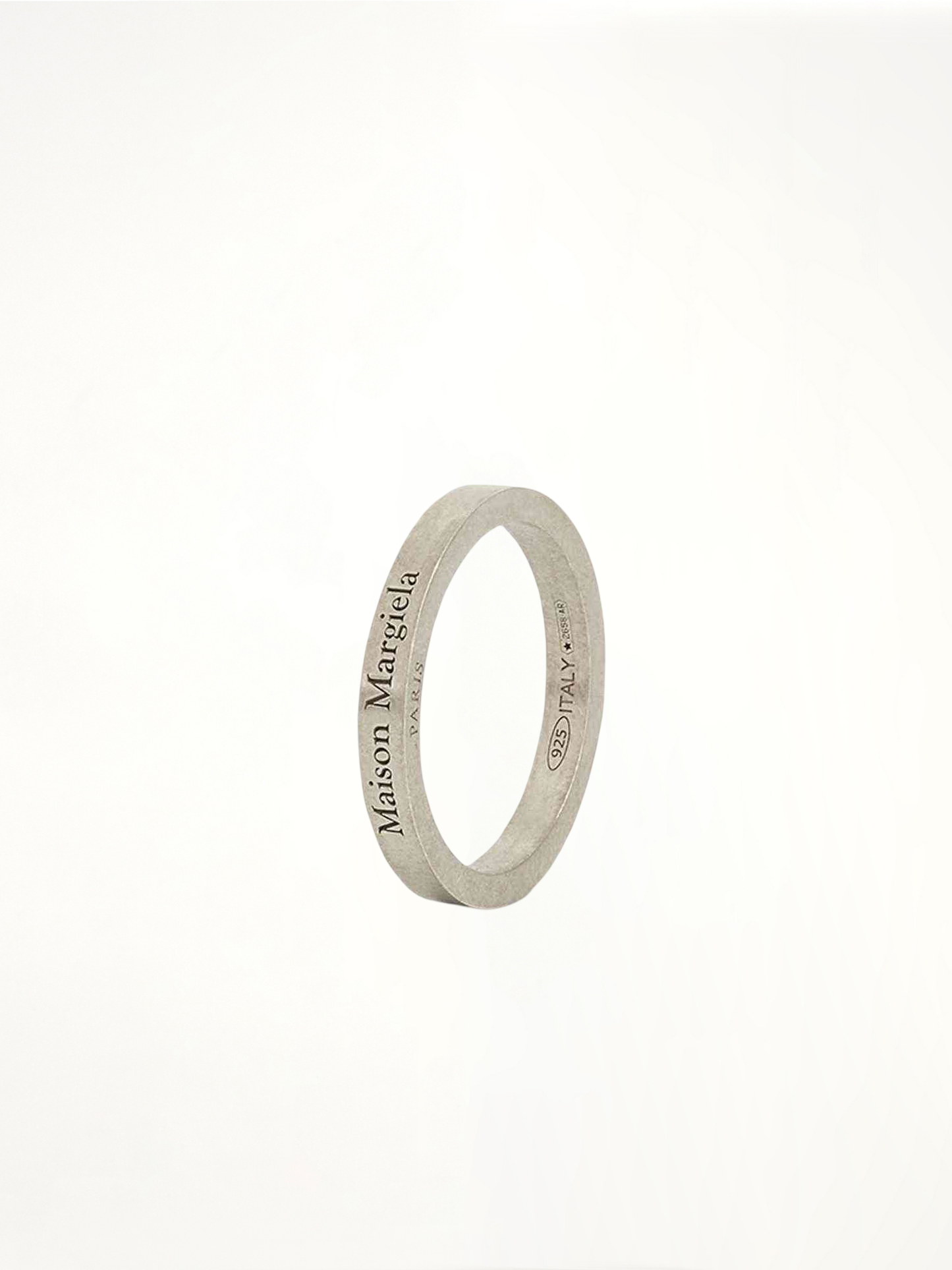 Margiela Logo Ring in Silver