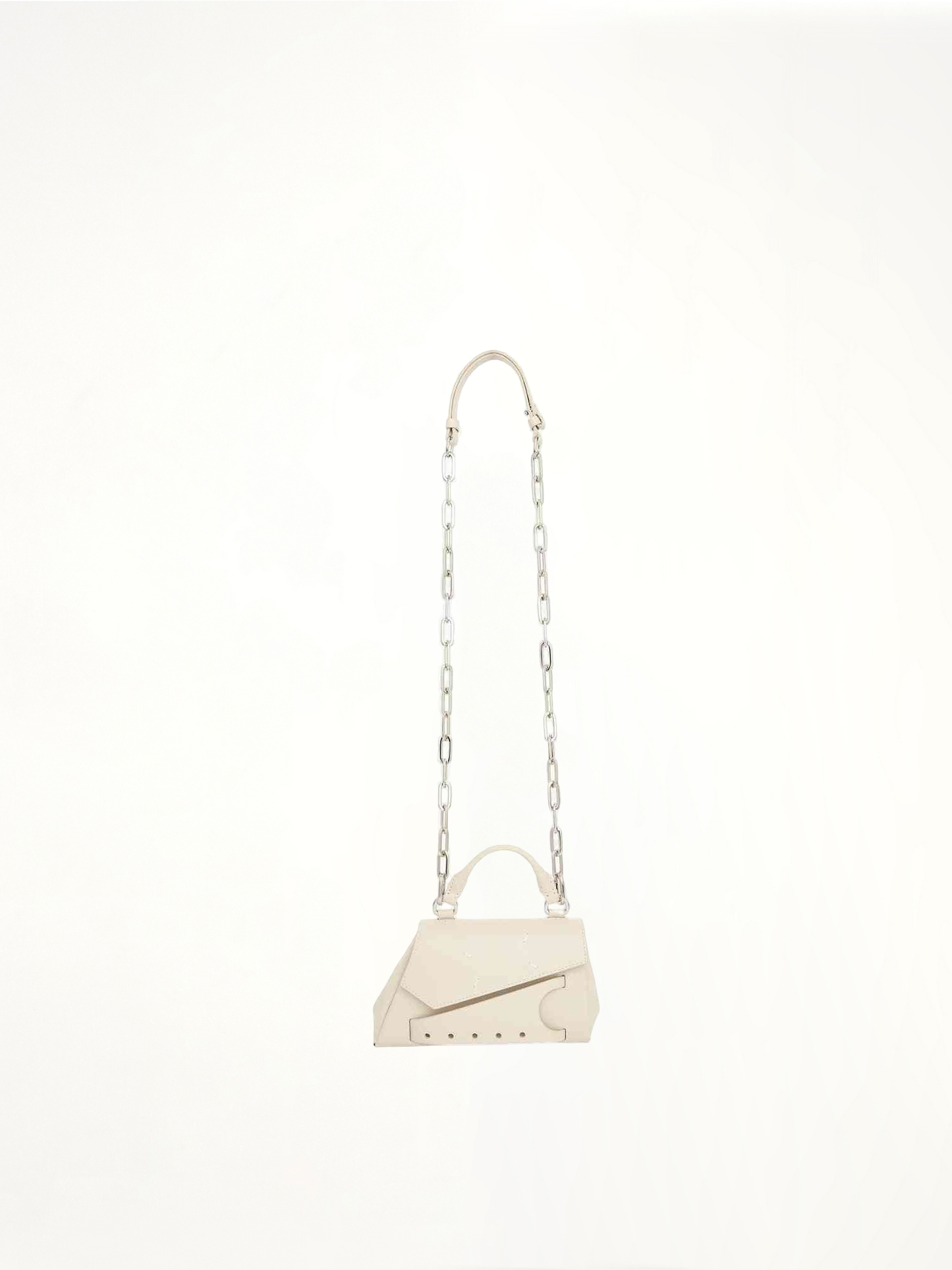 Micro Snatched Asymmetric Bag in Greige