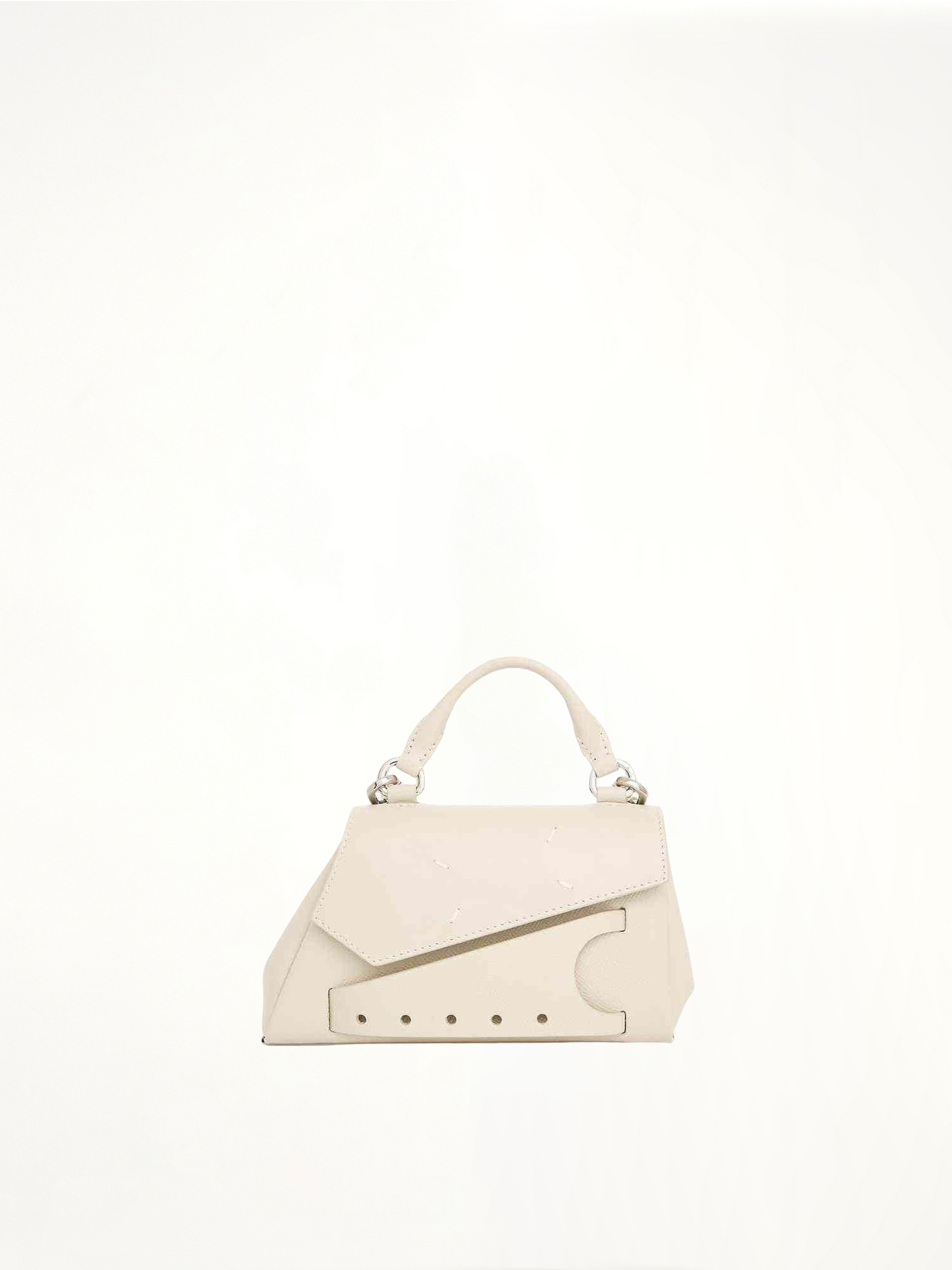 Micro Snatched Asymmetric Bag in Greige