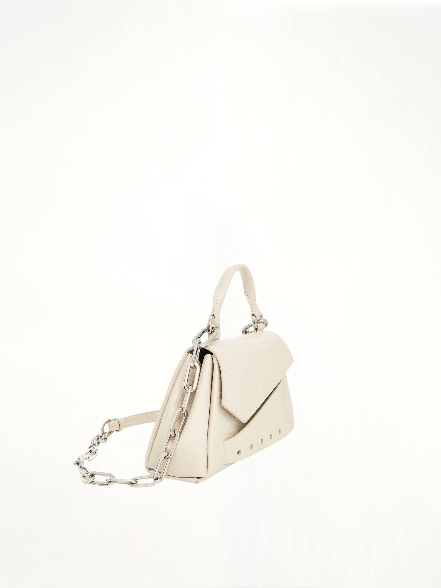 Micro Snatched Asymmetric Bag in Greige