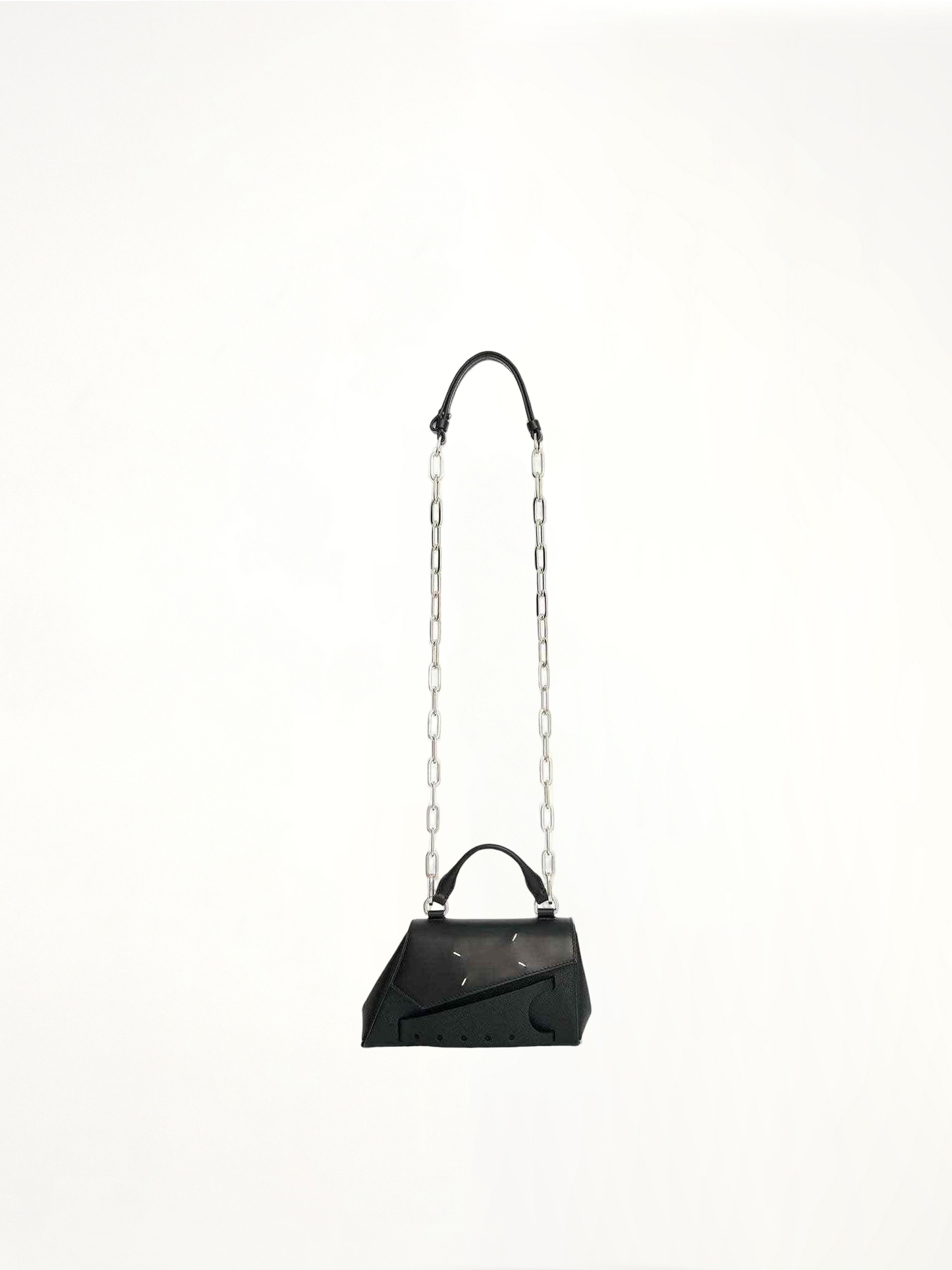 Micro Snatched Asymmetric Bag in Black