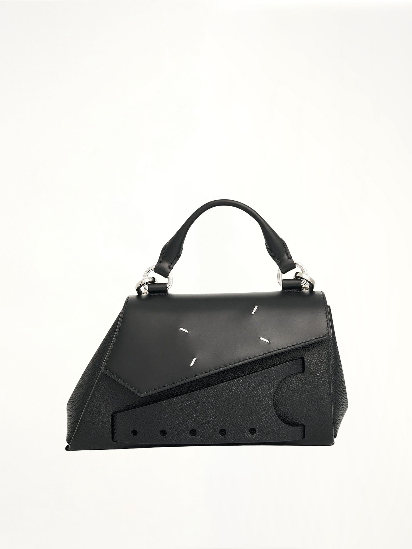 Micro Snatched Asymmetric Bag in Black