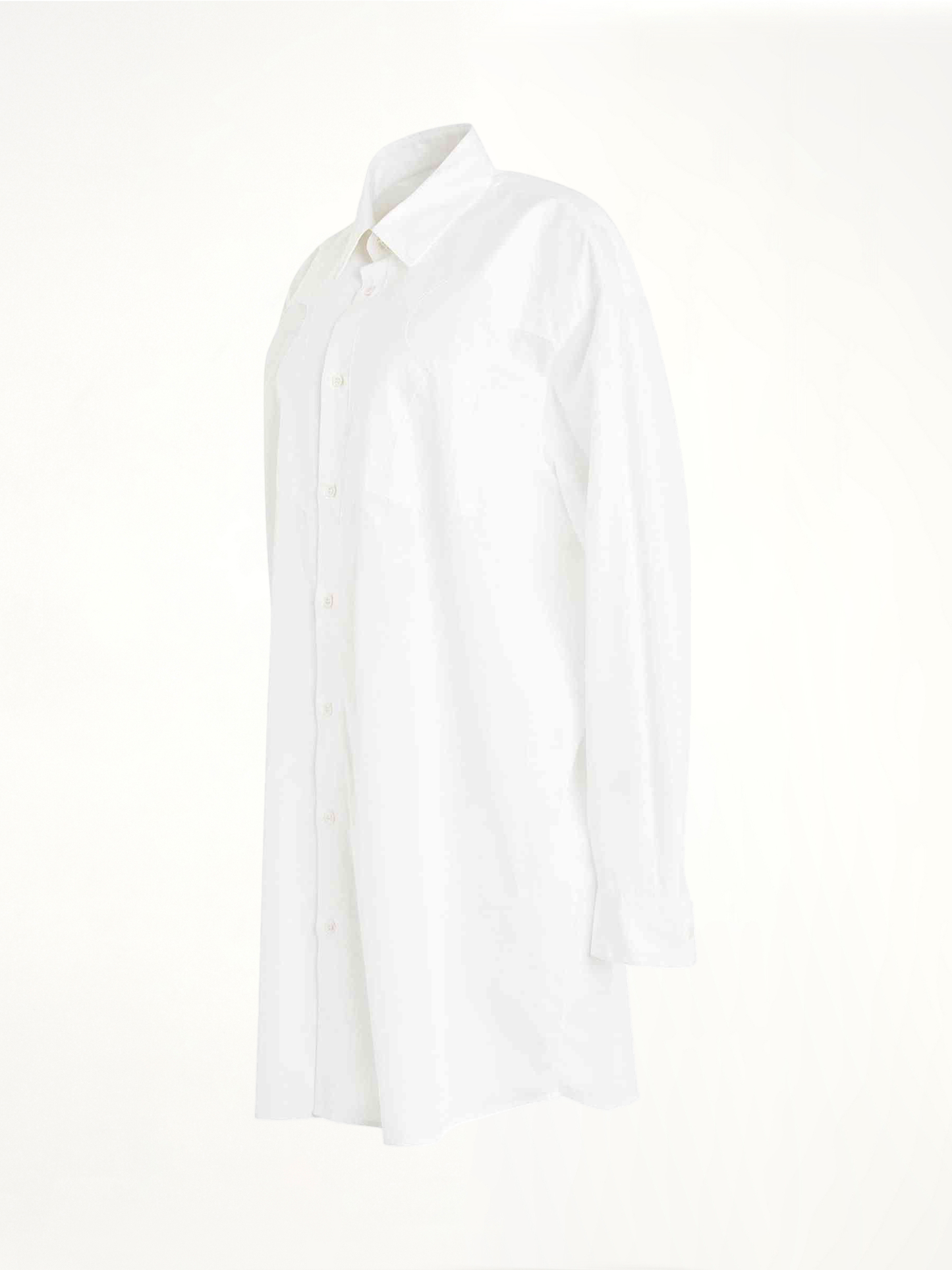 Long Sleeve Cotton Poplin Shirt in White