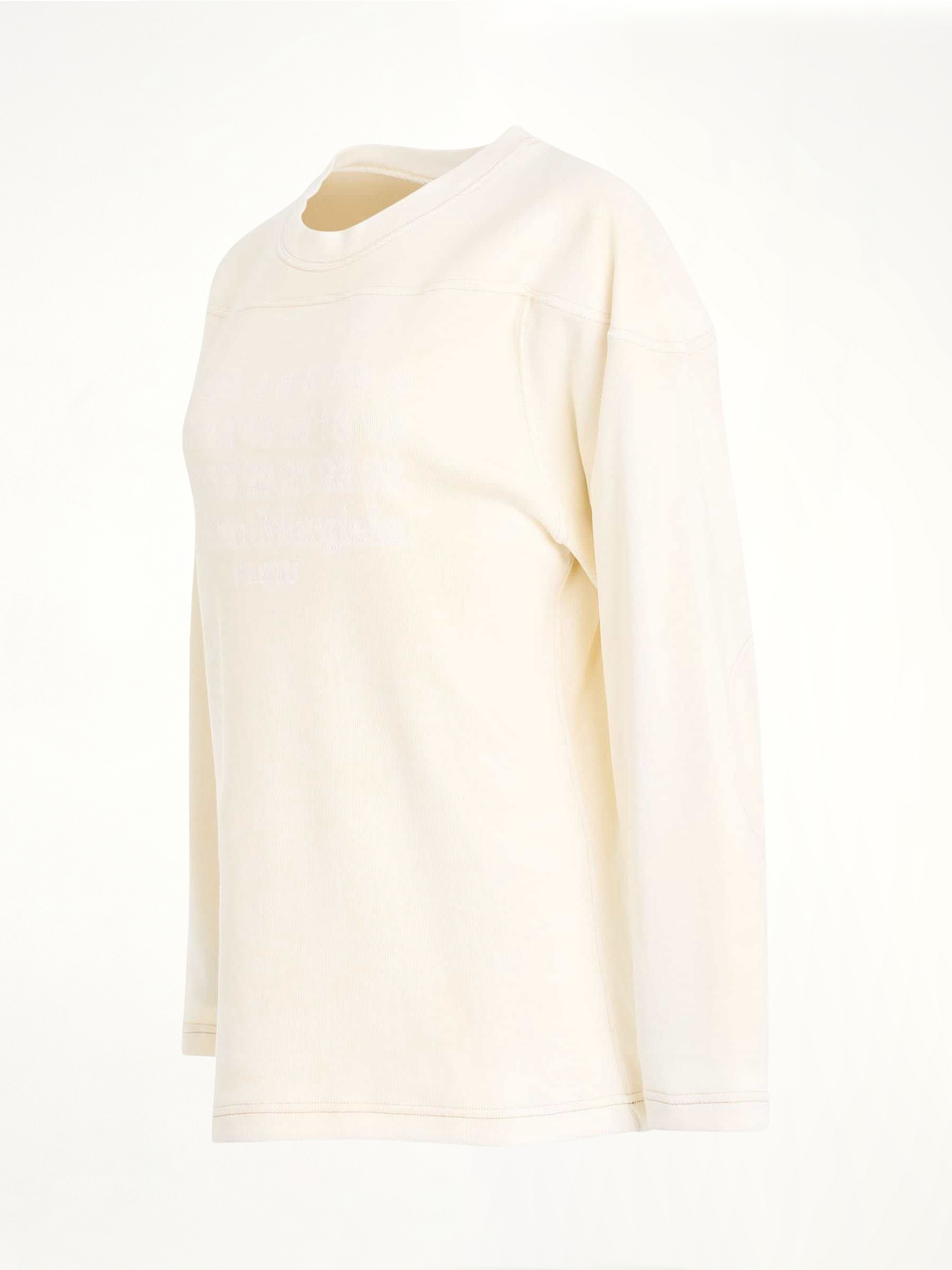 Rib Cotton Logo Sweatshirt in Off White