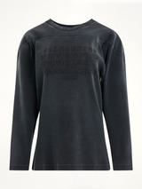 Rib Cotton Logo Sweatshirt in Black
