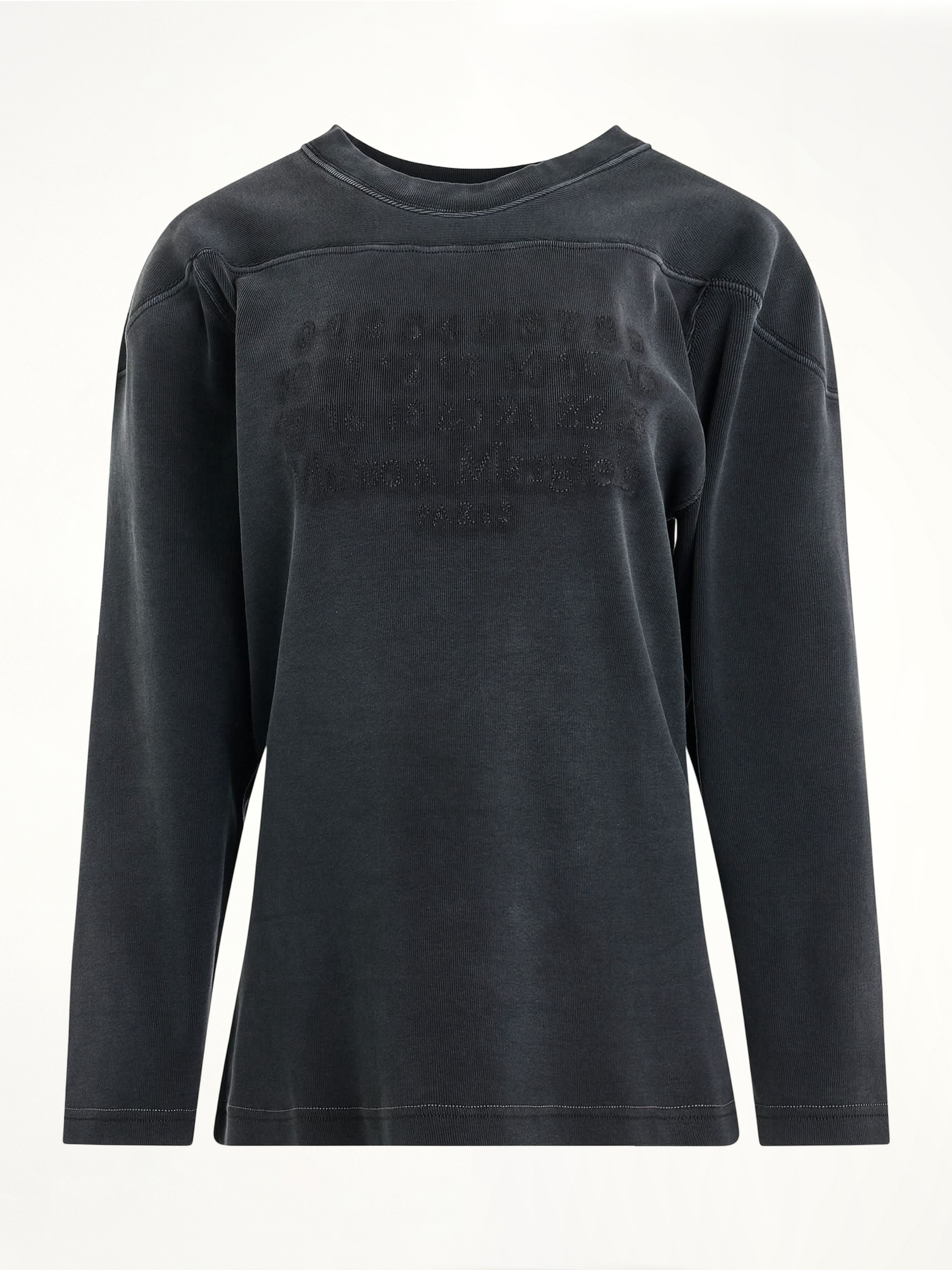 Rib Cotton Logo Sweatshirt in Black