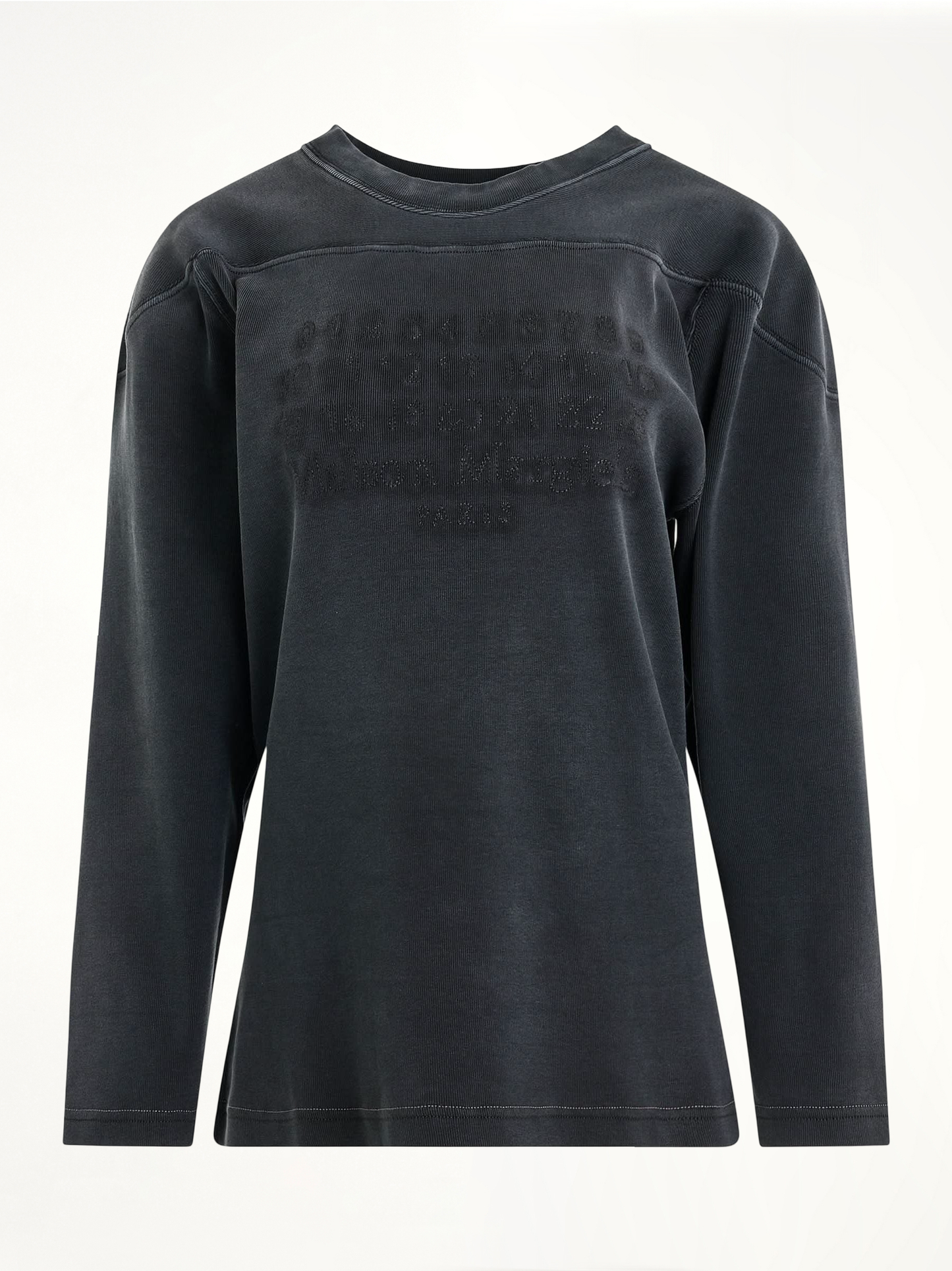 Rib Cotton Logo Sweatshirt in Black