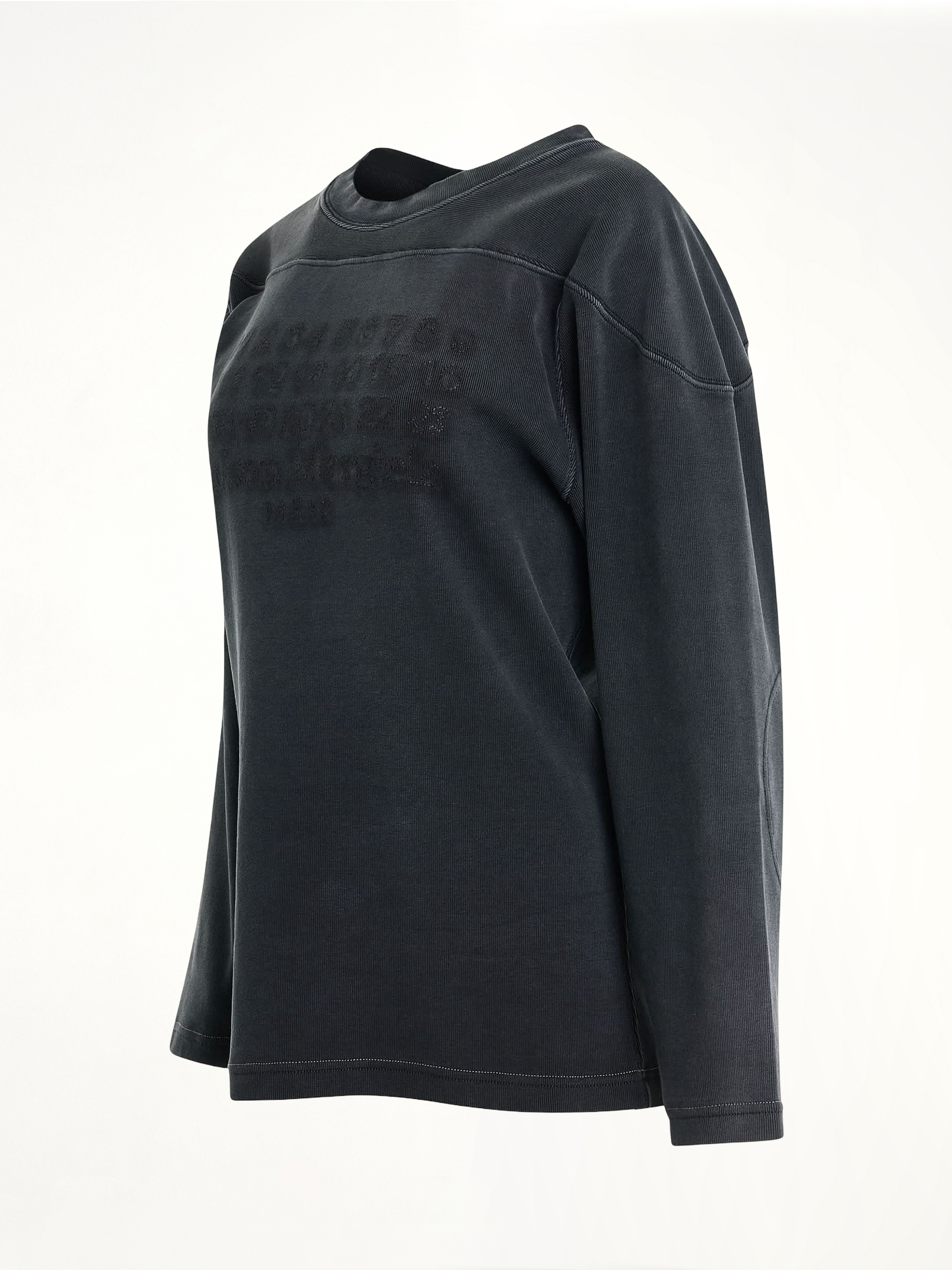 Rib Cotton Logo Sweatshirt in Black